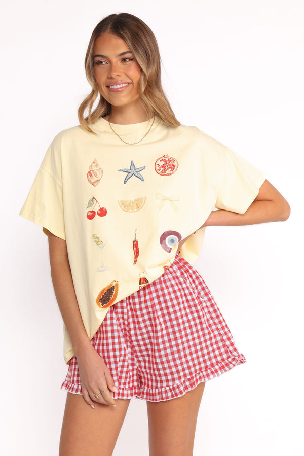 Petal and Pup USA SETS Daphne Short Set - Yellow Red Gingham