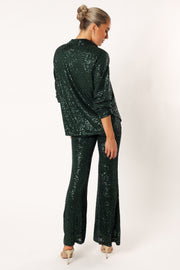 Petal and Pup USA SETS Darcy Sequin Two Piece Pant Set - Hunter Green