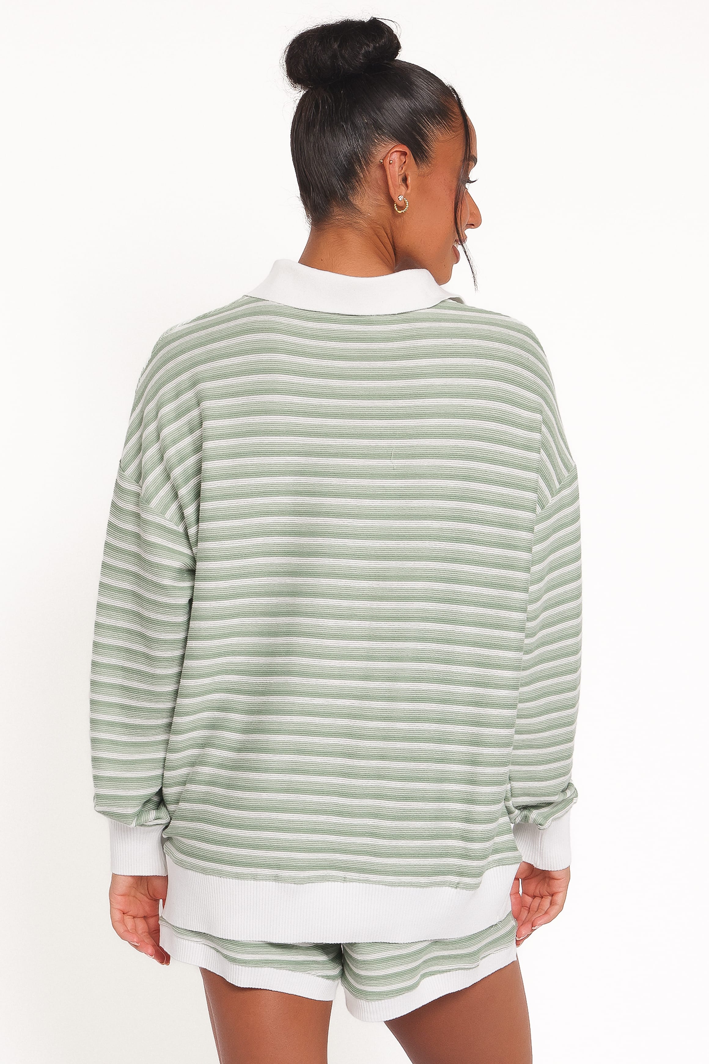 Petal and Pup USA SETS Dealia Knit Short Set - Sage Stripe