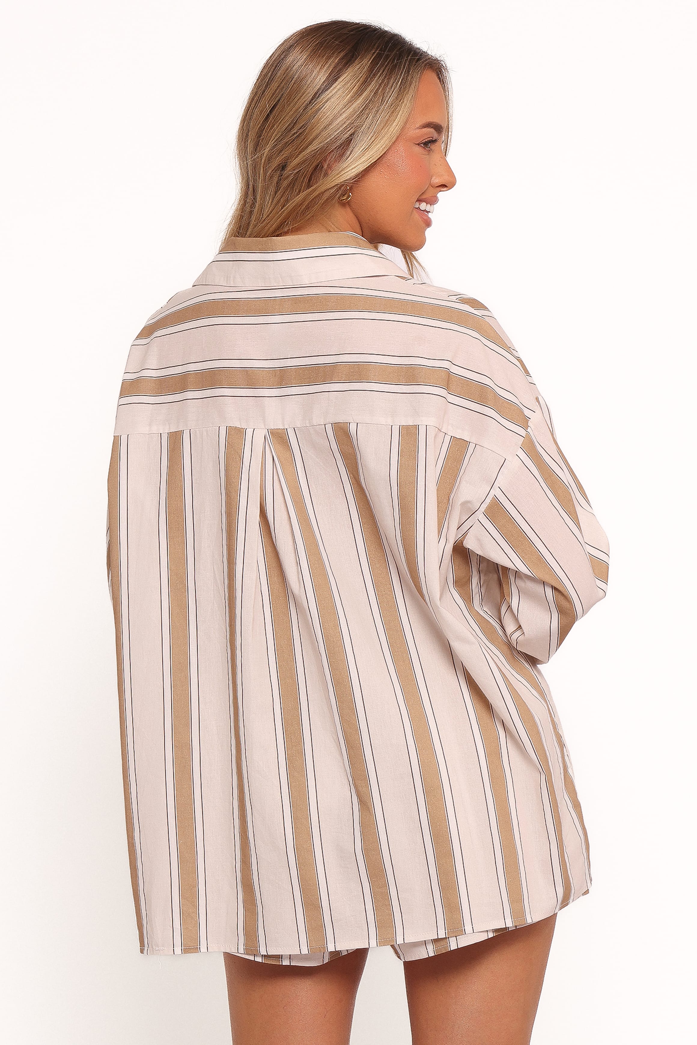 Petal and Pup USA SETS Dean Long Sleeve Short Set - Beige Stripe (Hold for Amazon)