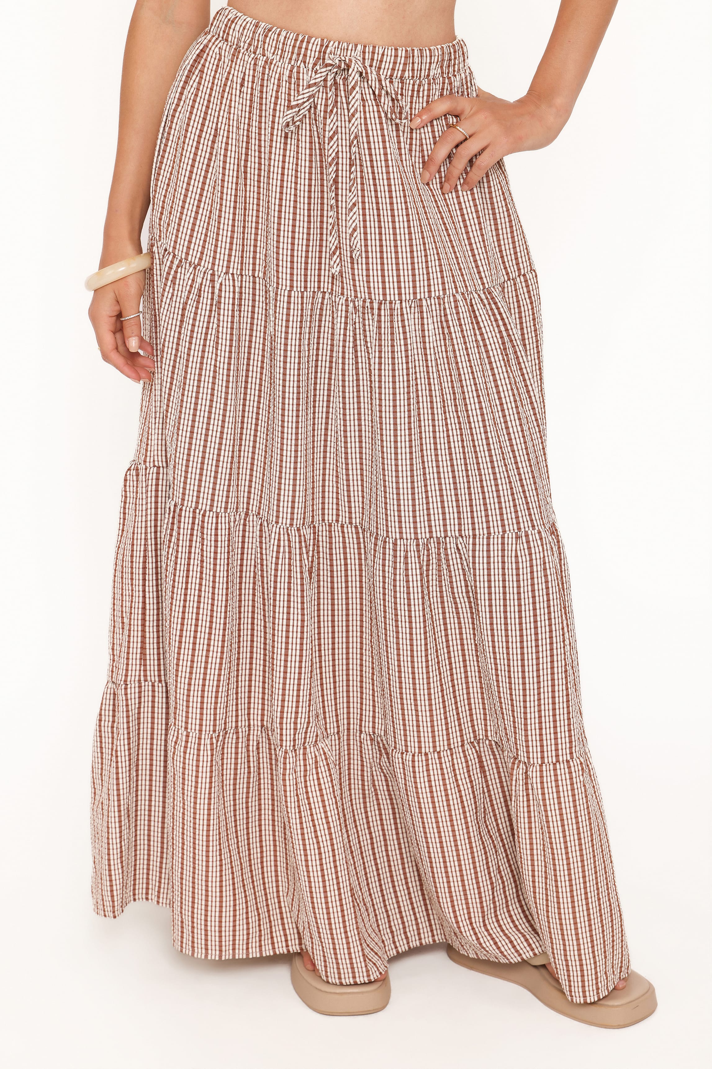 Petal and Pup USA SETS Eirlys Tiered Skirt Set - Brown White