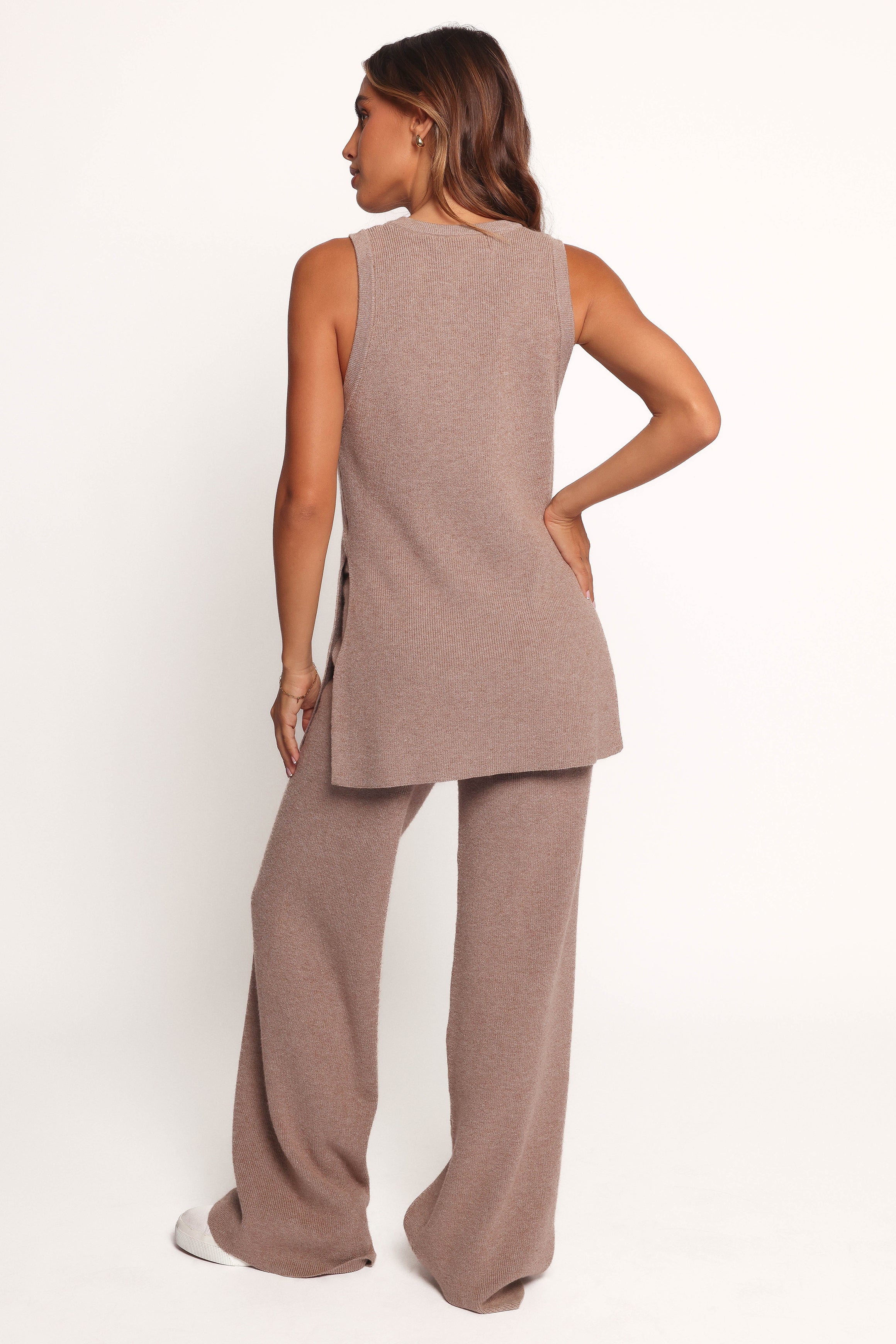 Petal and Pup USA SETS Ellory Knitted Pant Set - Taupe Marle