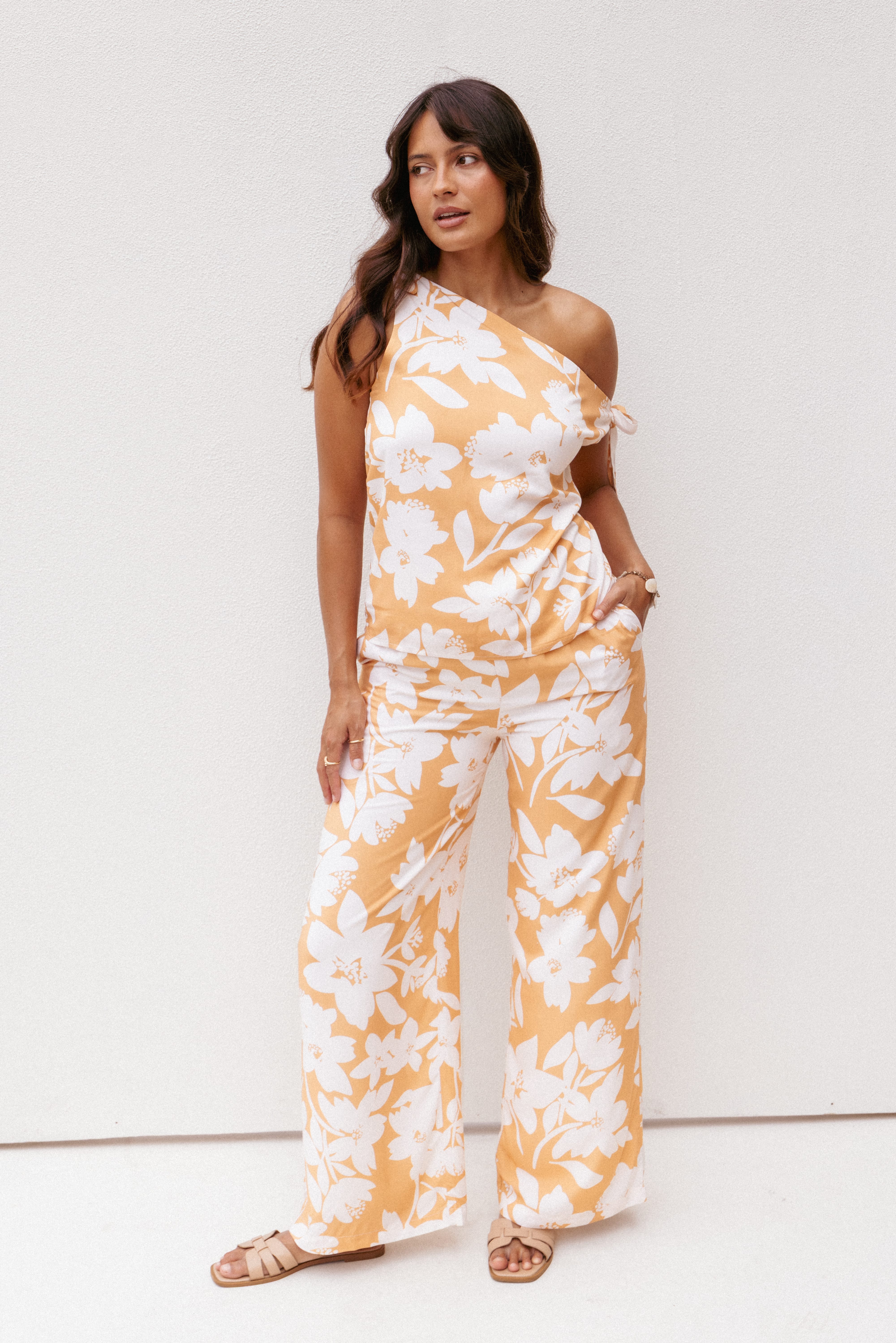 【house on the hill】yellow flower パンツセット Flynn Pant Set - Yellow Floral | Petal & Pup USA