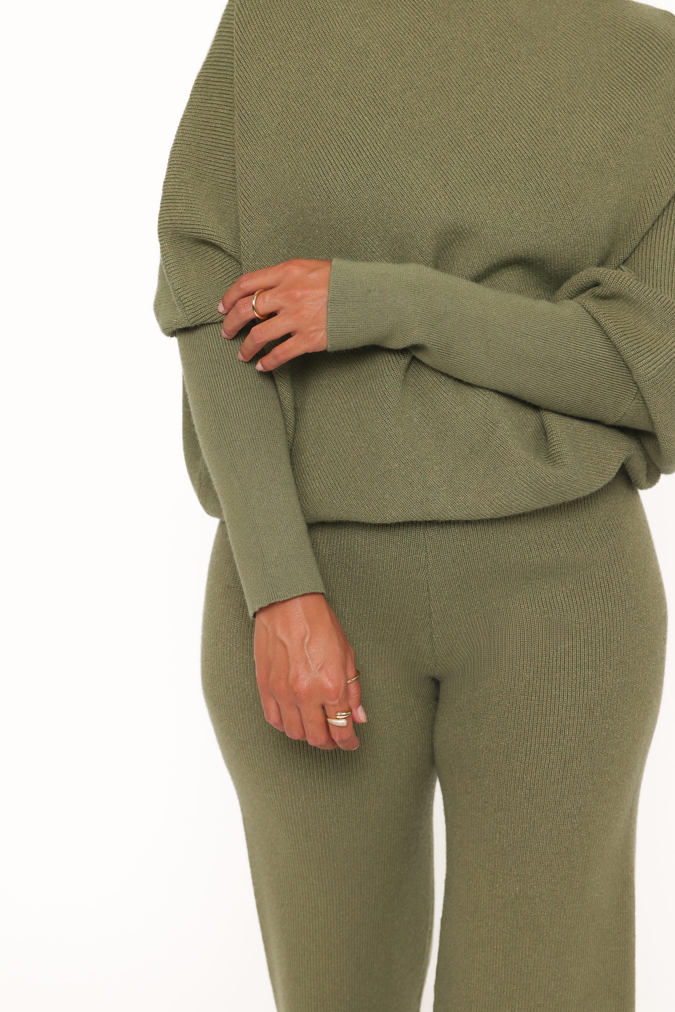 Petal and Pup USA SETS Gennie Knitted Pant Set - Avocado