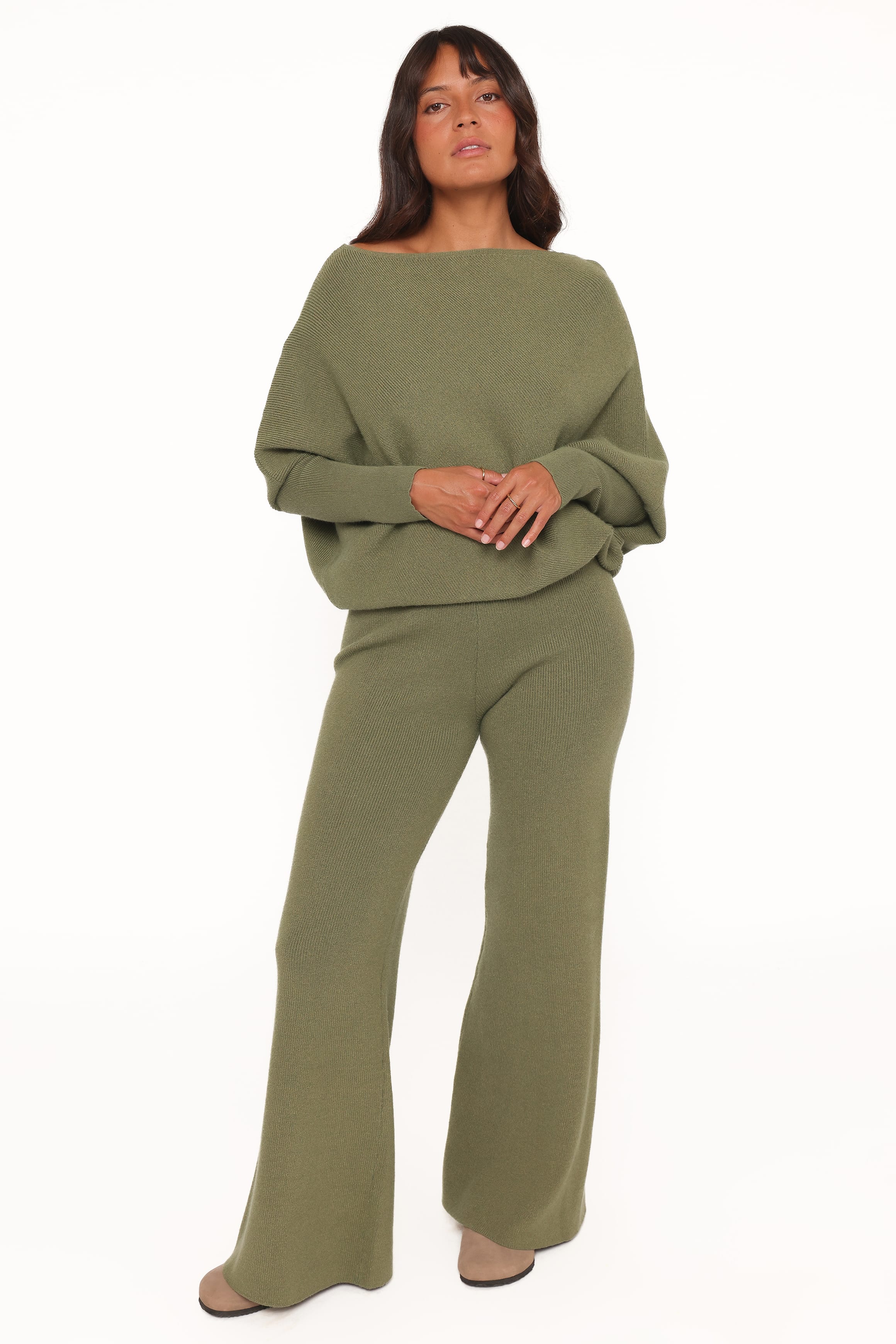 Petal and Pup USA SETS Gennie Knitted Pant Set - Avocado