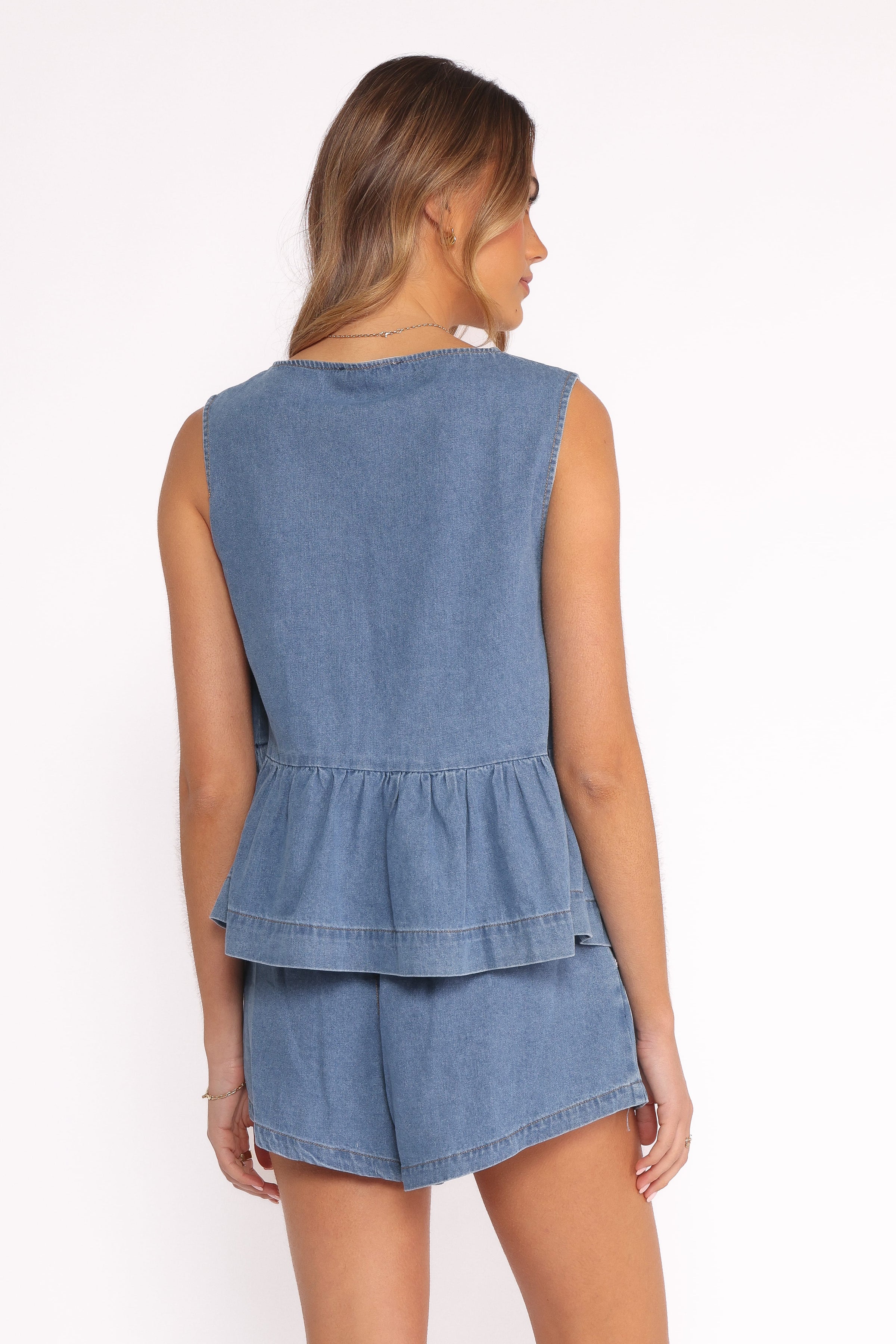 Petal and Pup USA SETS Graciana Denim Short Set - Blue (Hold for Rack)