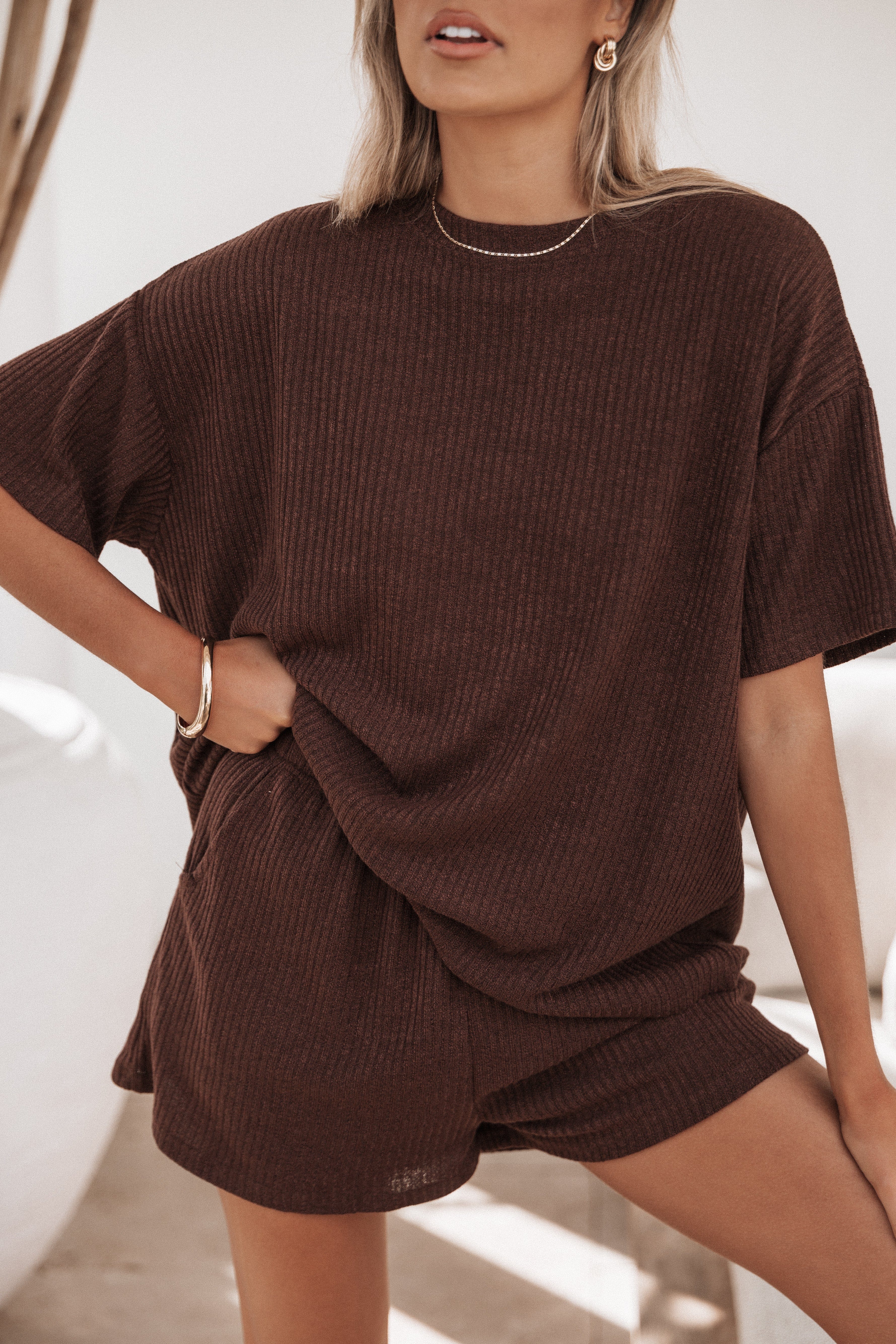 Granger Knit Short Set - Chocolate Brown | Petal & Pup USA
