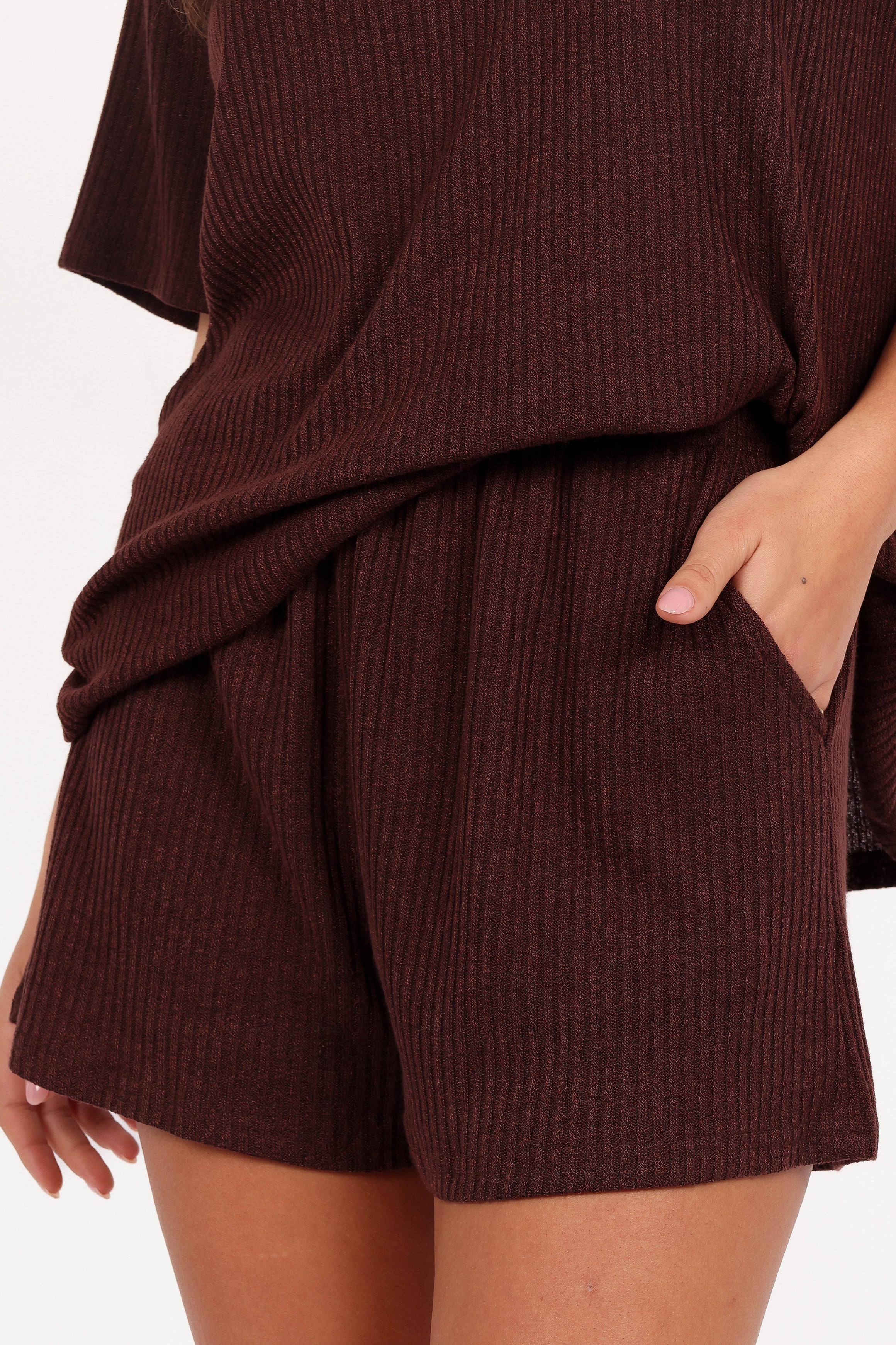 Petal and Pup USA SETS Granger Knit Short Set - Chocolate Brown