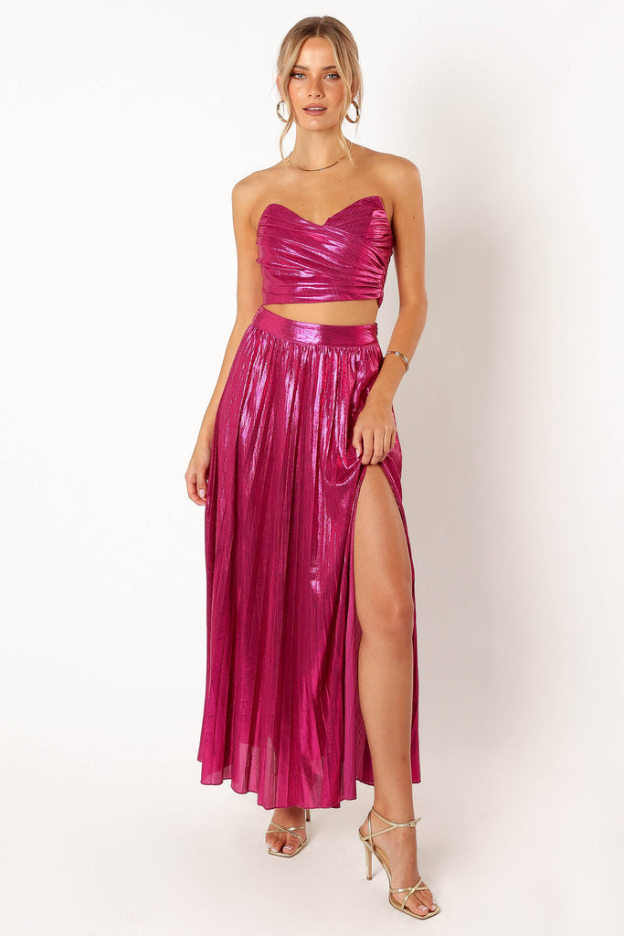 Mystical Moves Sequin Top and Skirt Set - Fuchsia Pink - H&O