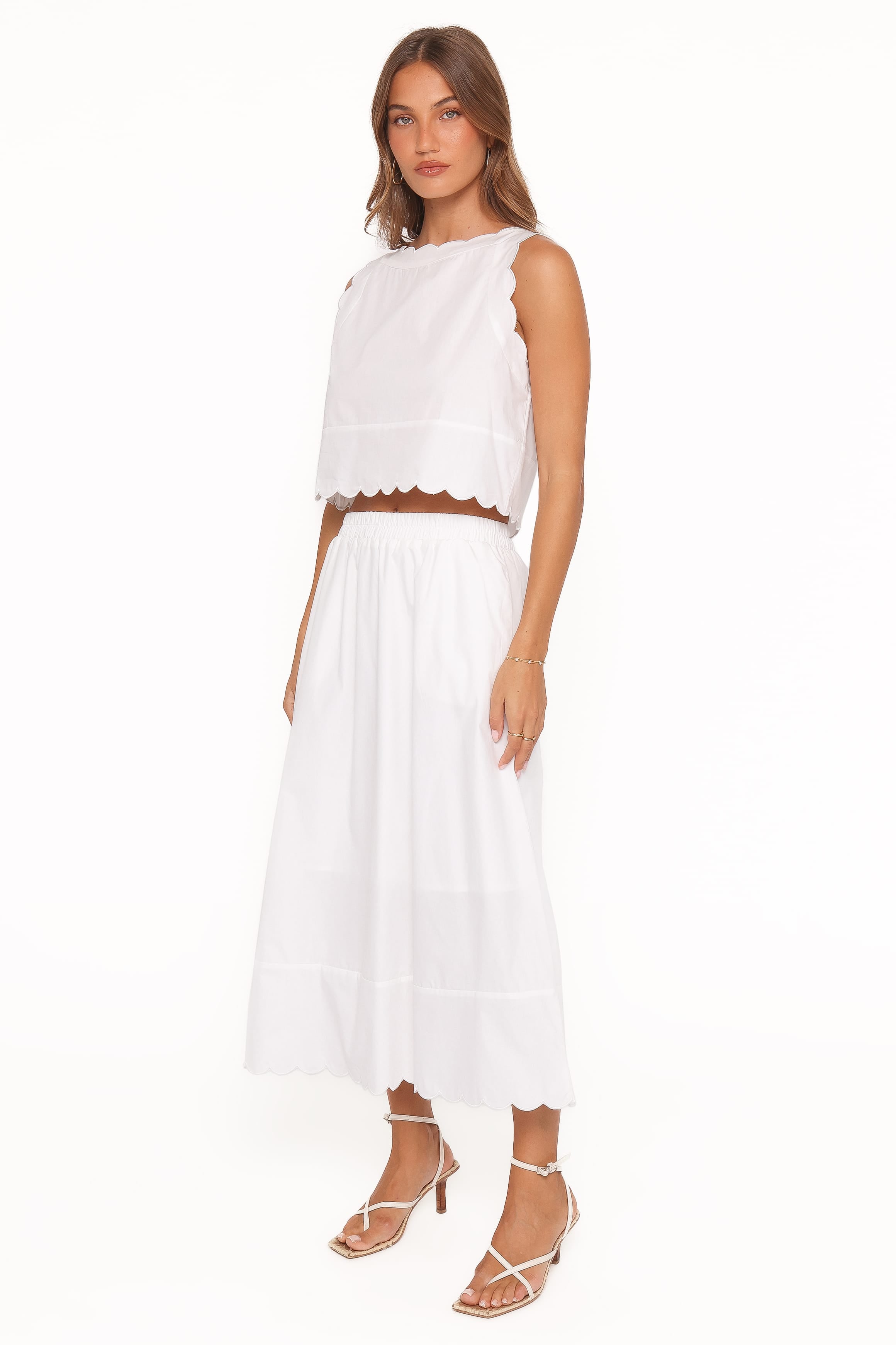 Petal and Pup USA SETS Heather Maxi Skirt Set - White