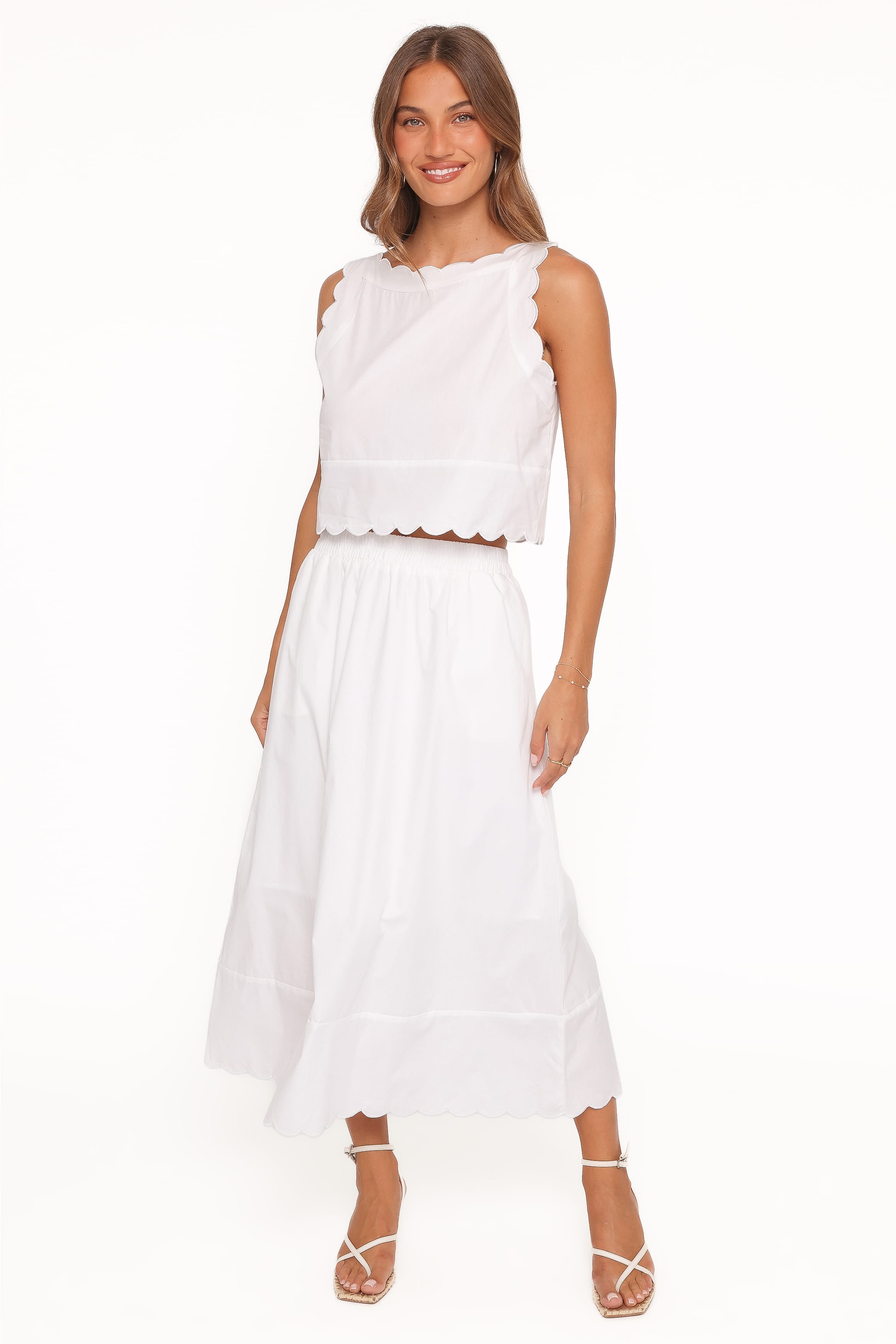 Petal and Pup USA SETS Heather Maxi Skirt Set - White