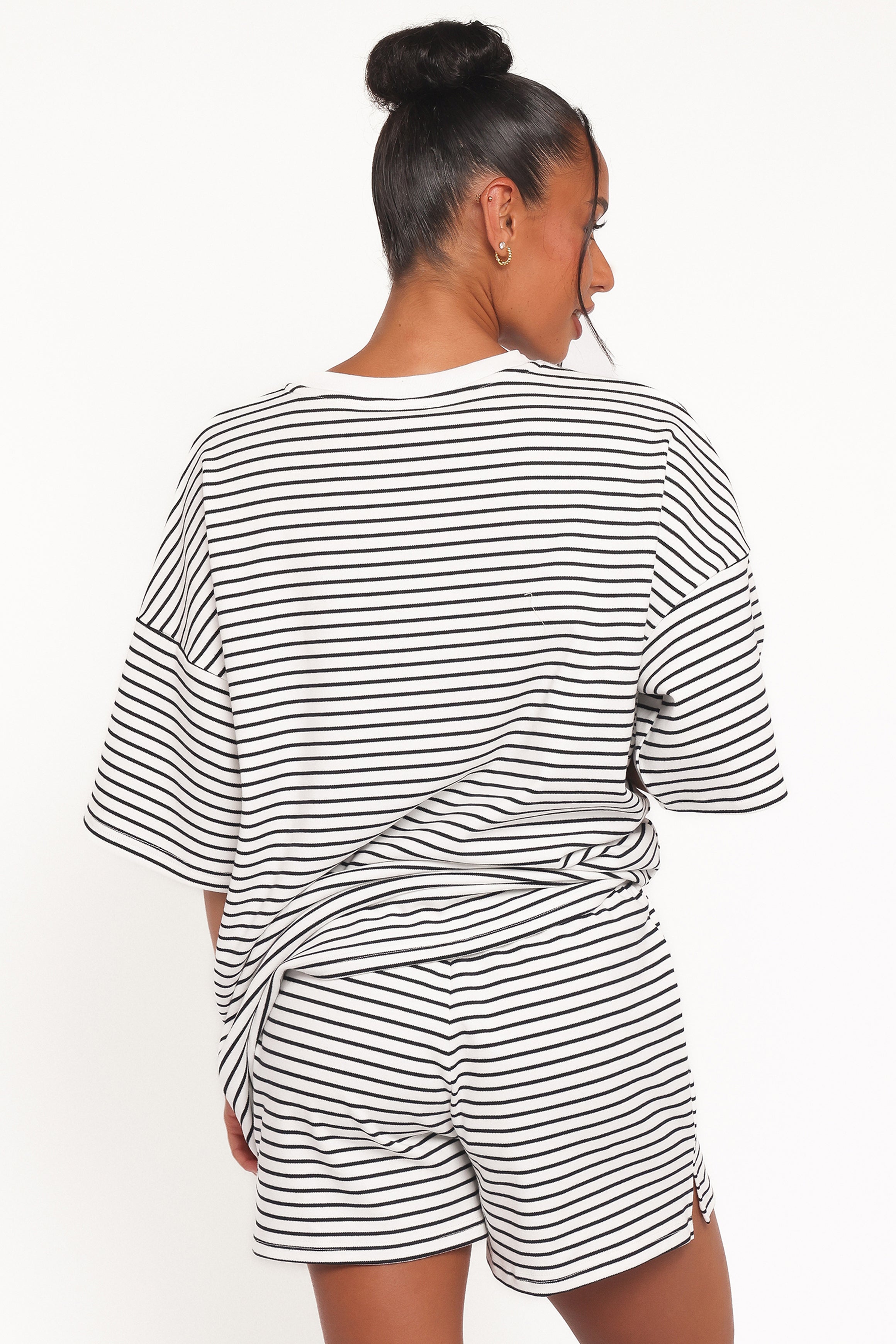 Hellen Stripe Short Set - White Black Stripe | Petal & Pup USA