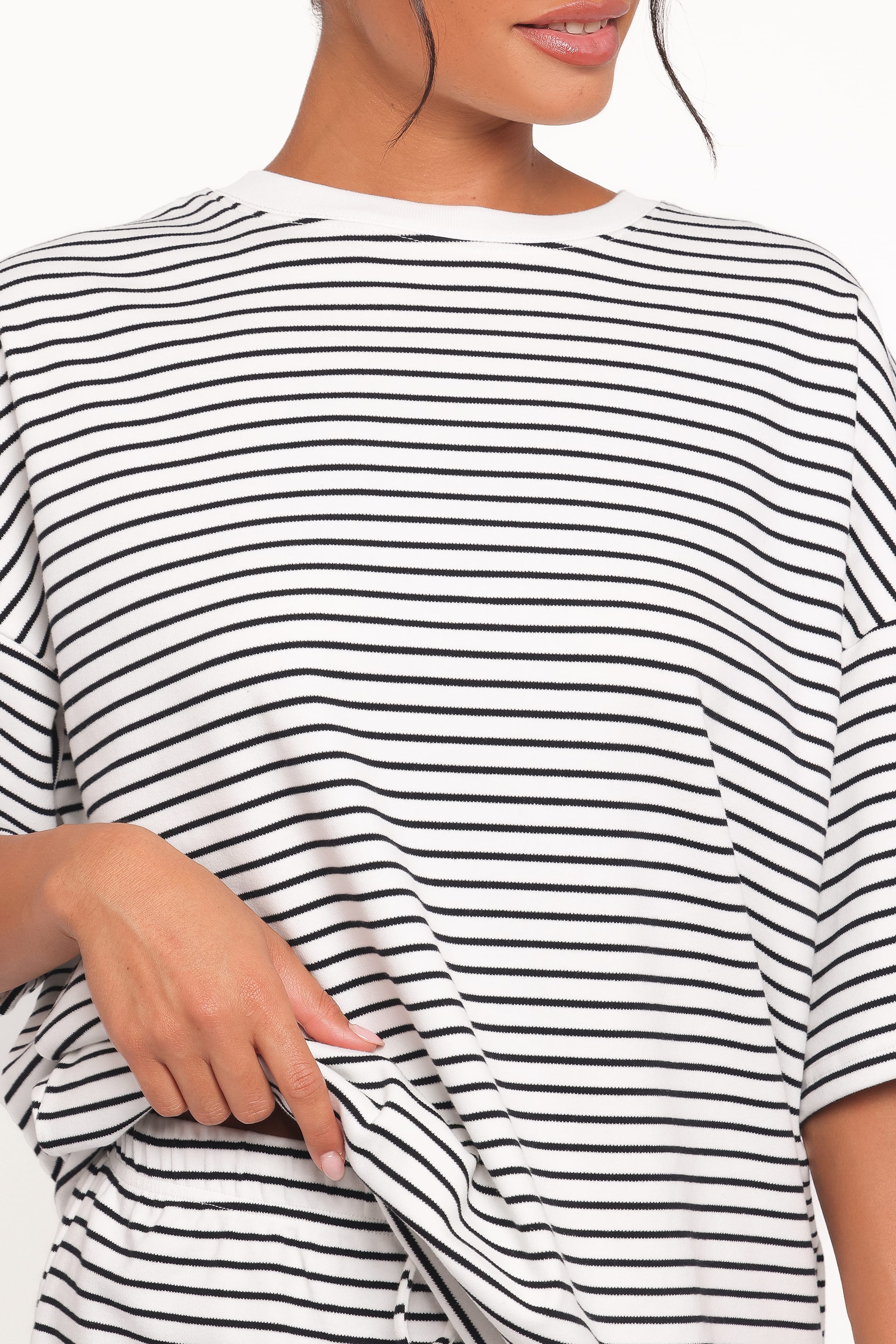 Hellen Stripe Short Set - White Black Stripe | Petal & Pup USA