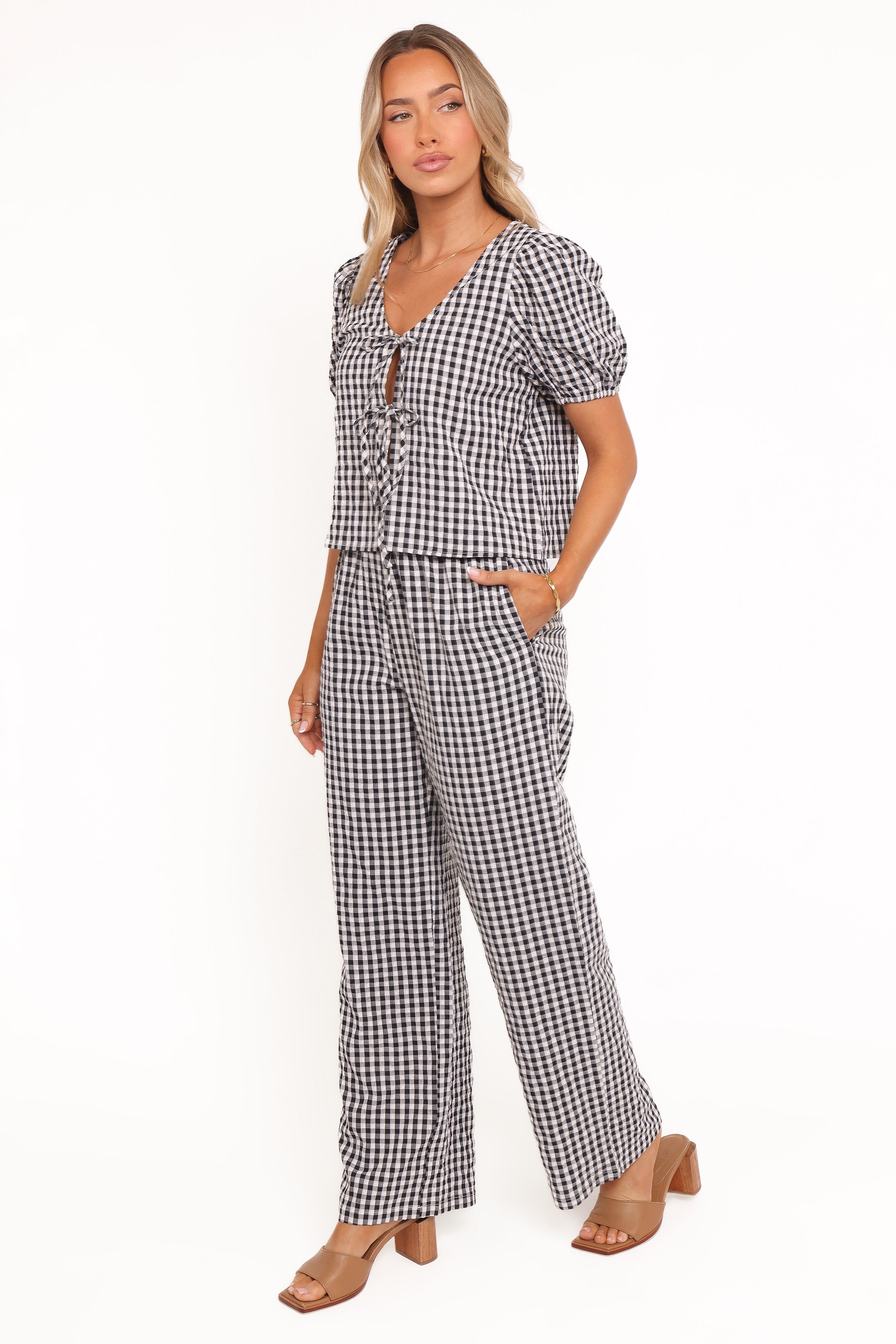 Petal and Pup USA SETS Hilda Pant Set - Black Gingham