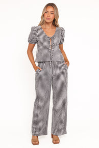Petal and Pup USA SETS Hilda Pant Set - Black Gingham