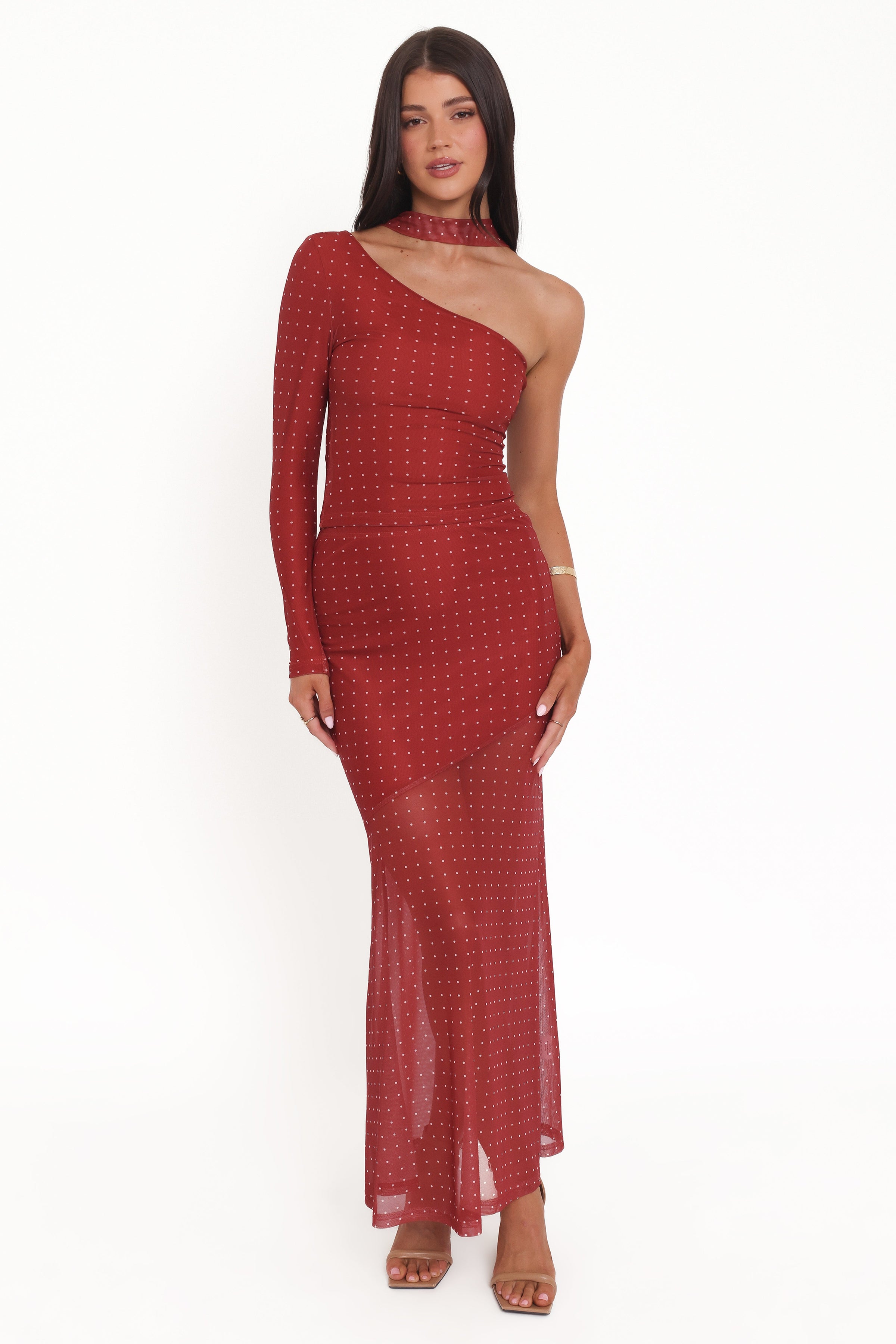 Petal and Pup USA SETS Hollie Mesh Skirt Set - Red Polka Dot