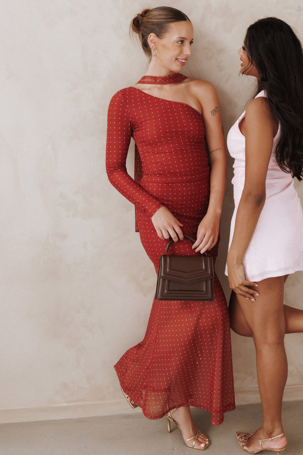 Petal and Pup USA SETS Hollie Mesh Skirt Set - Red Polka Dot