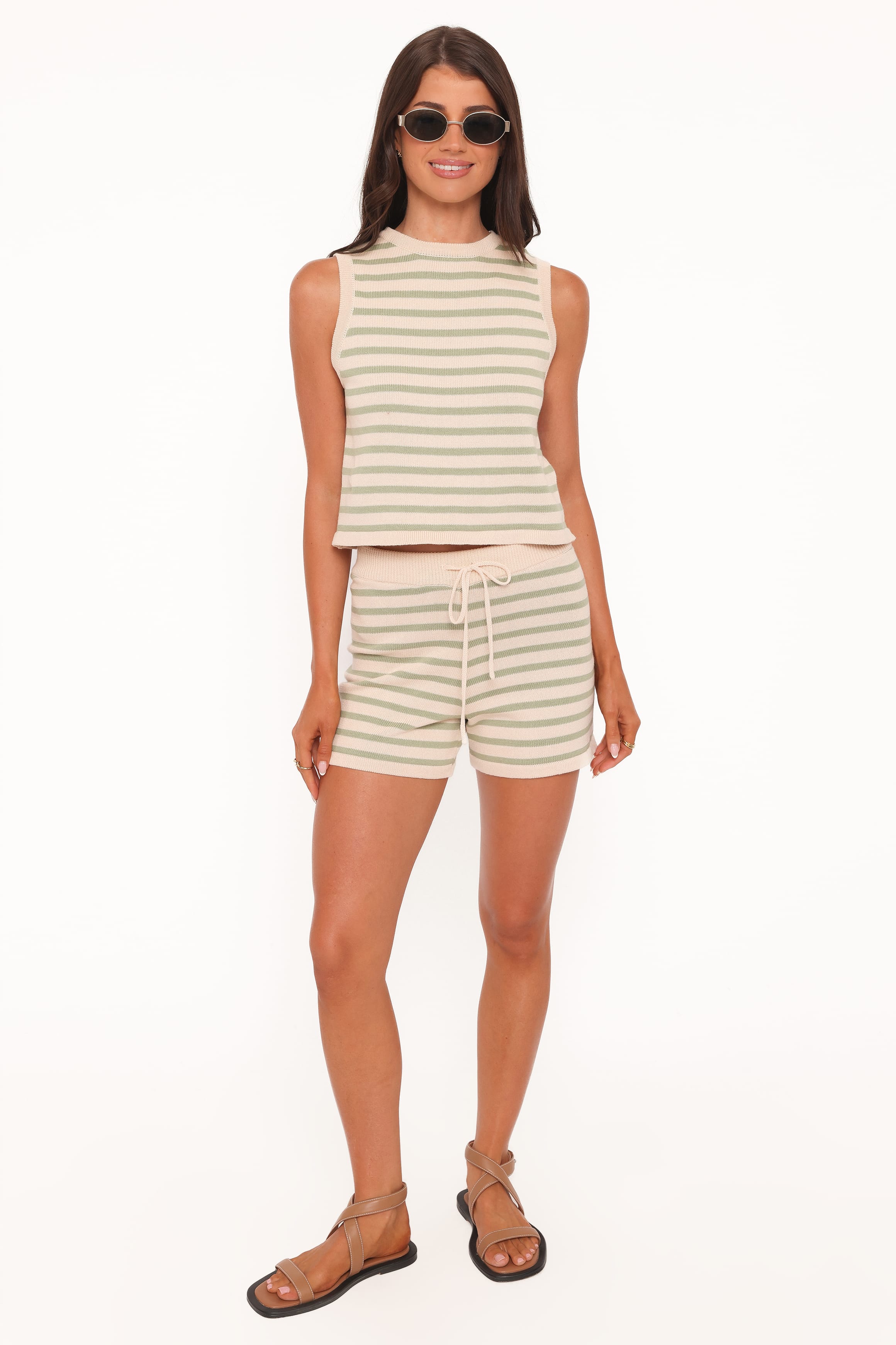 Petal and Pup USA SETS Ilona Knit Set - Cream/Sage