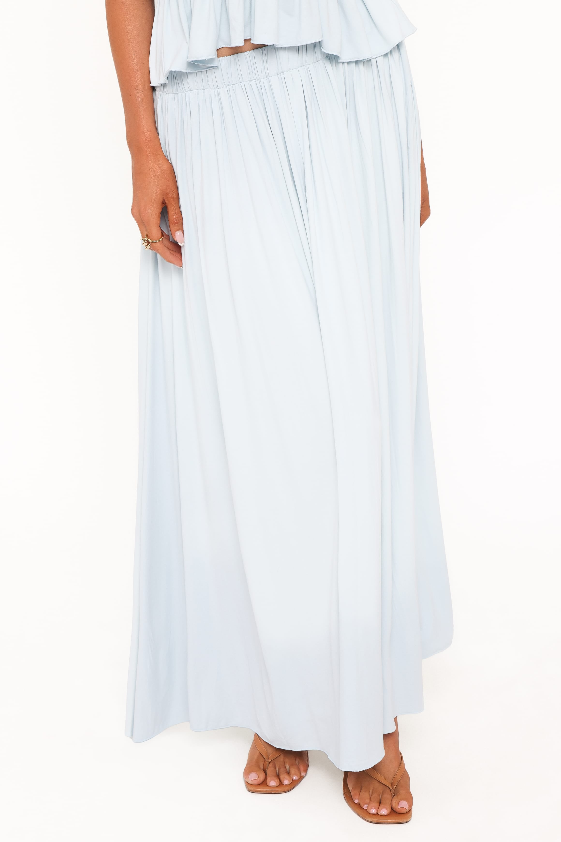 Petal and Pup USA SETS Inara Gathered Jersey Skirt Set - Pale Blue