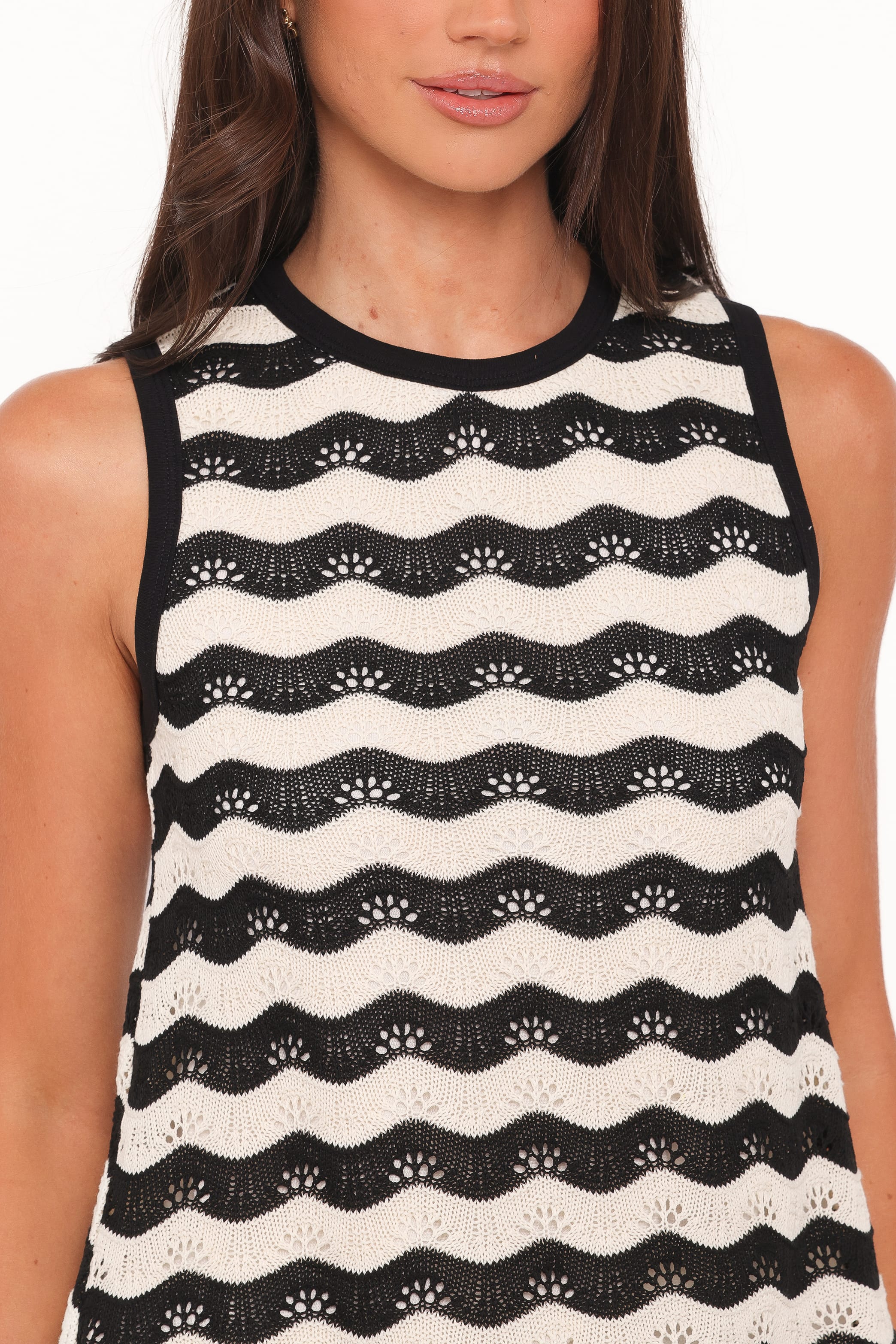 Petal and Pup USA SETS Iveta Knit Short Set - Black/Cream Stripe