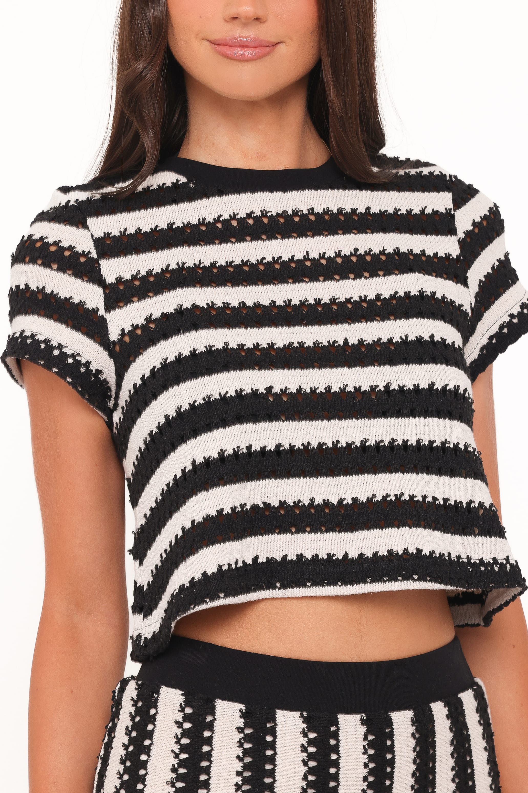 Petal and Pup USA SETS Jaden Knit Skirt Set - Black/White Stripe