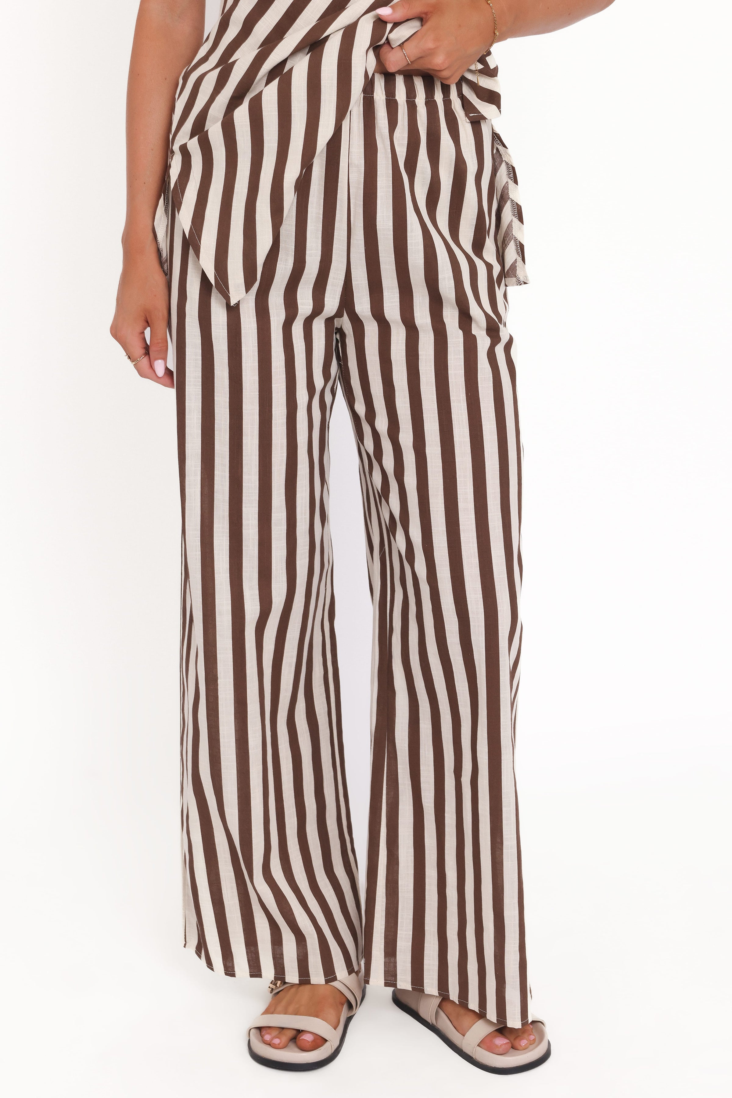 Petal and Pup USA SETS Kim Pant Set - Brown Stripe