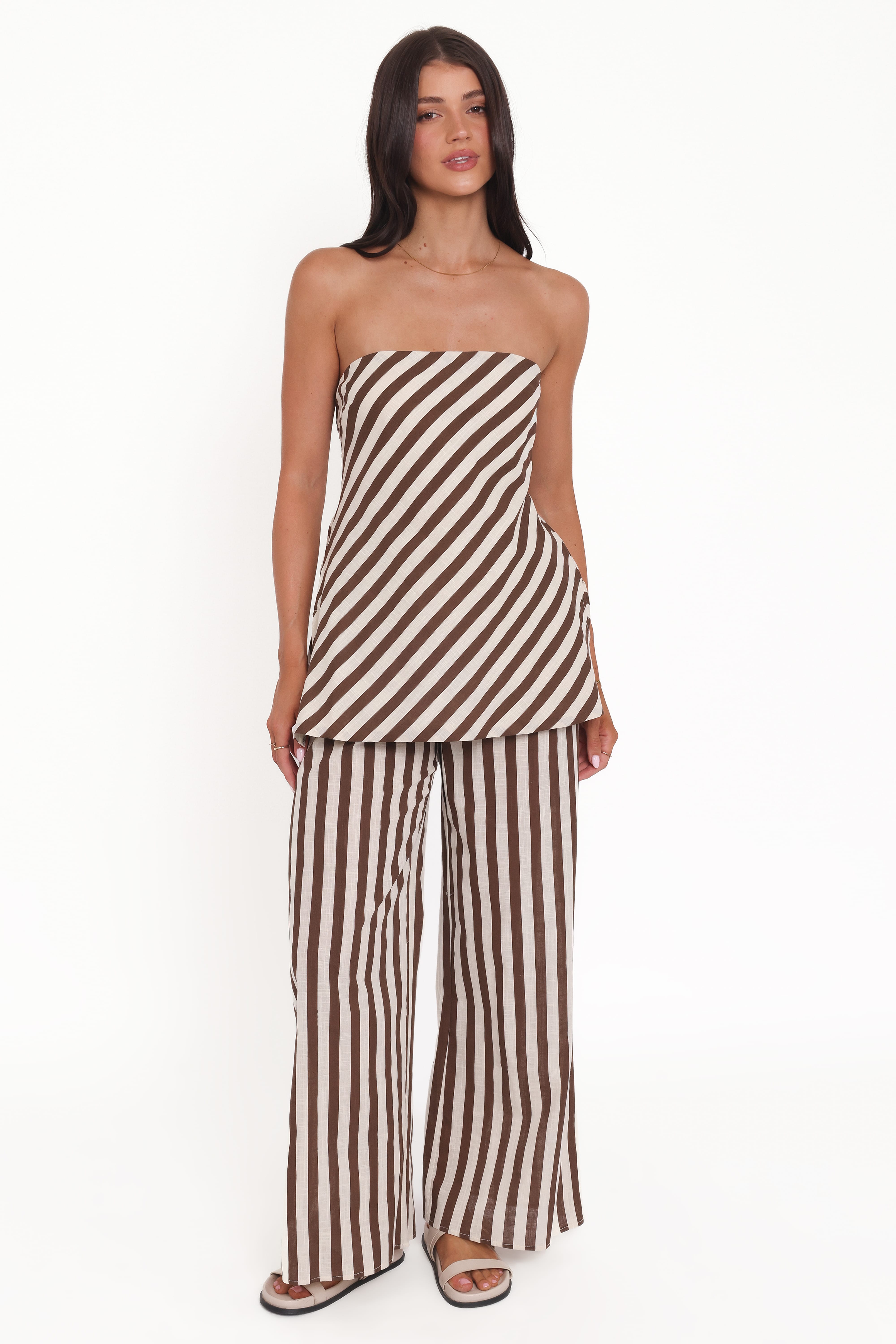 Petal and Pup USA SETS Kim Pant Set - Brown Stripe