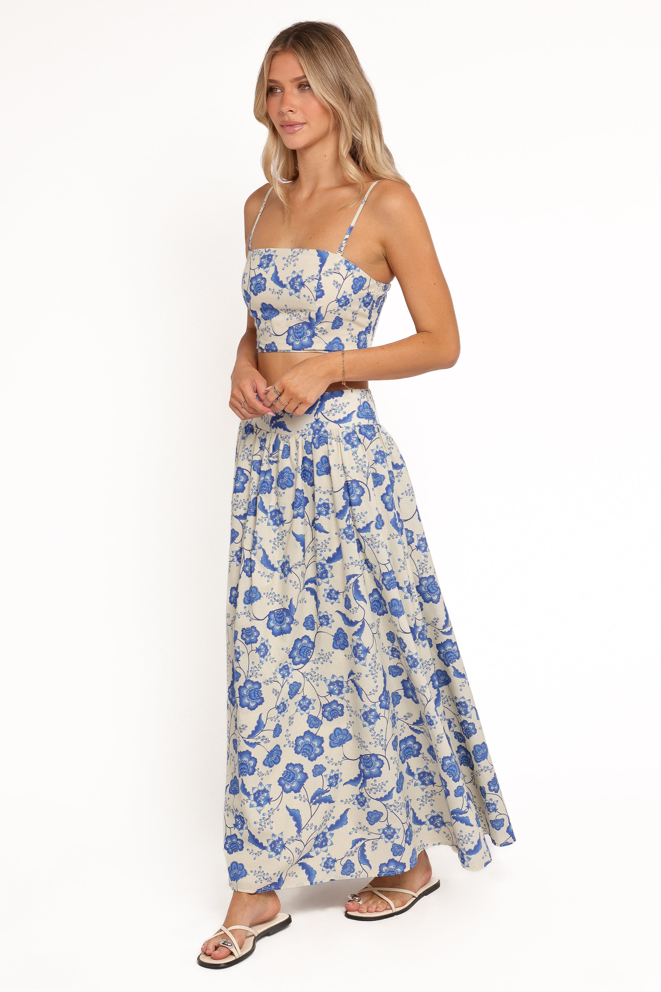 Petal and Pup USA SETS Kristy Maxi Skirt Set - Cream Floral