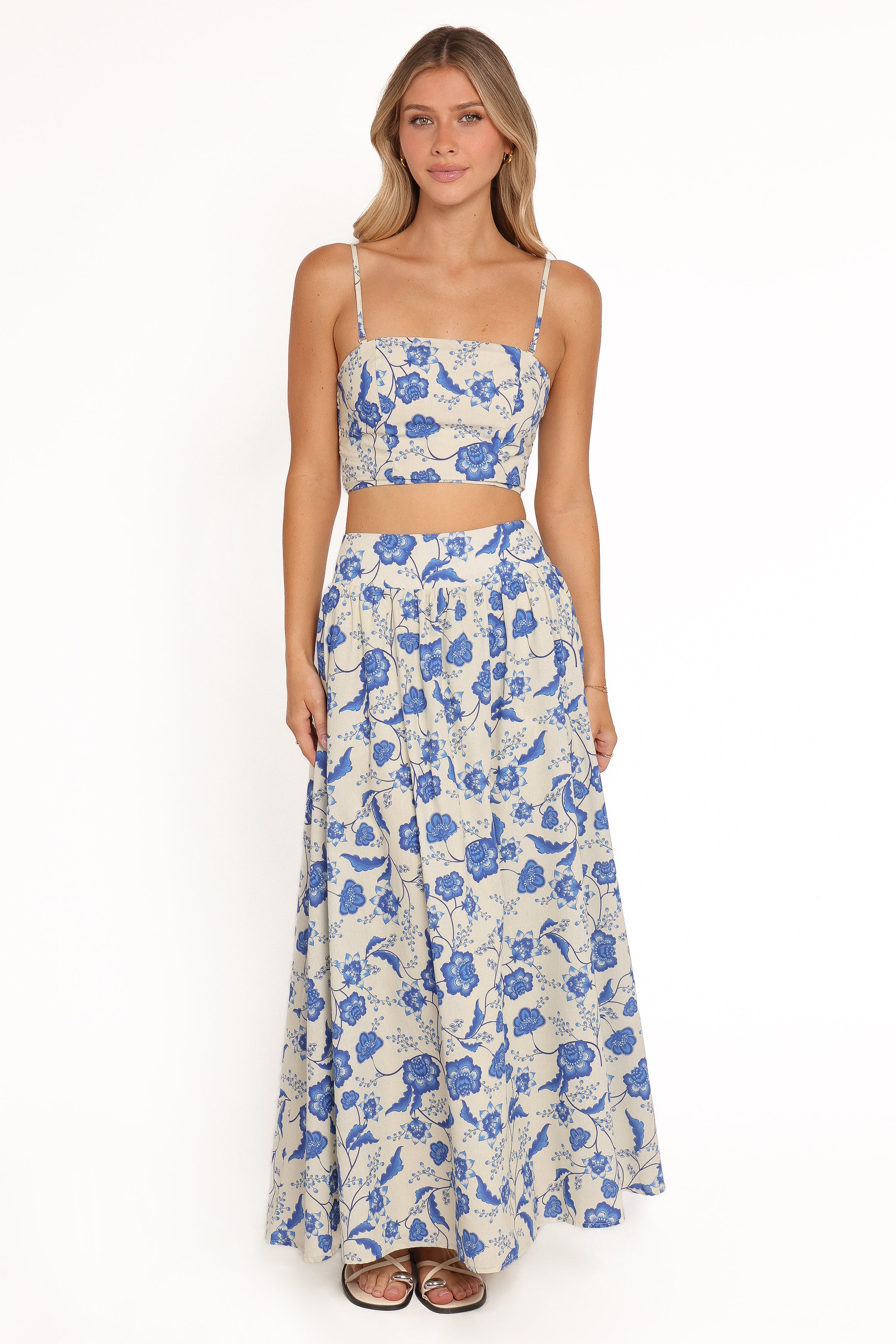 Petal and Pup USA SETS Kristy Maxi Skirt Set - Cream Floral