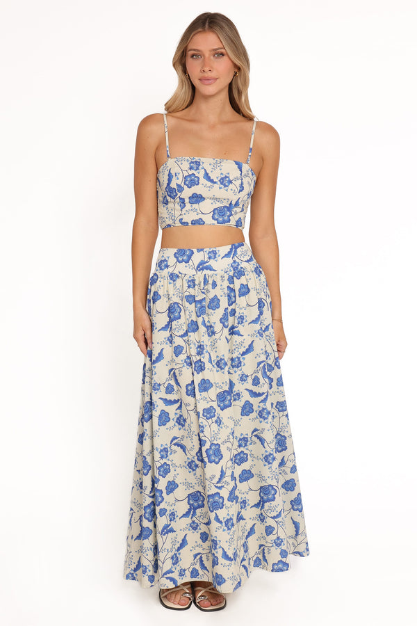 Petal and Pup USA SETS Kristy Maxi Skirt Set - Cream Floral
