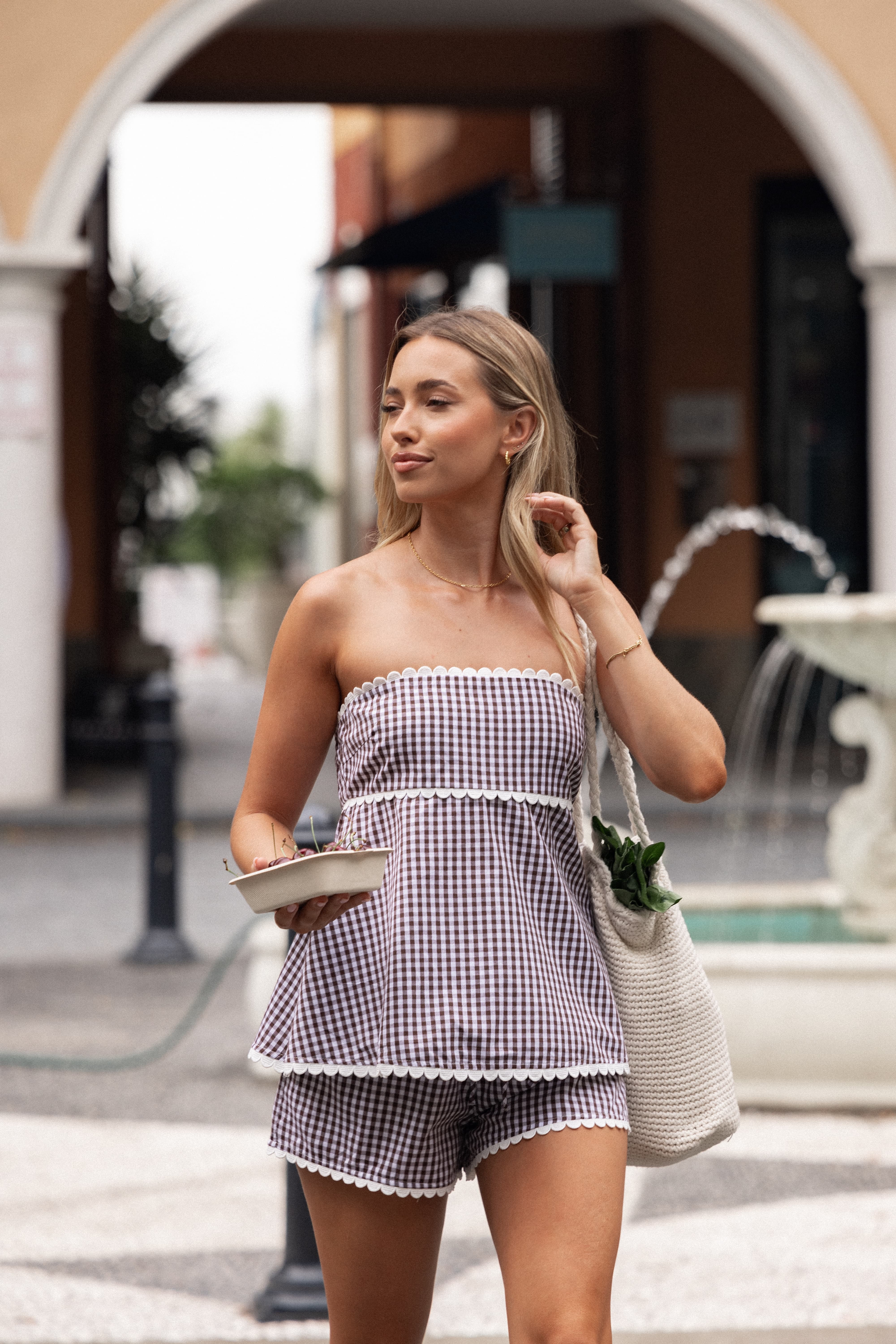 Kyle Two Piece Set - Chocolate Gingham | Petal & Pup USA