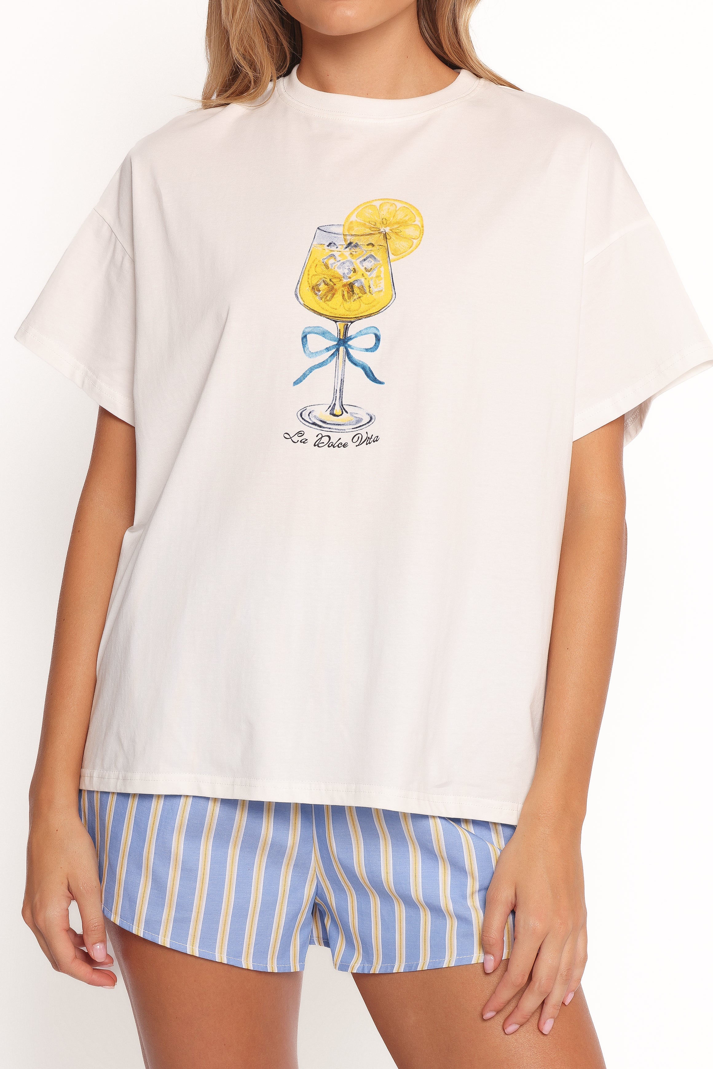 Petal and Pup USA SETS La Dolce Vita Short Set - White Blue