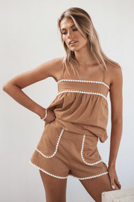 Petal and Pup USA SETS Lila Short Set - Tan White