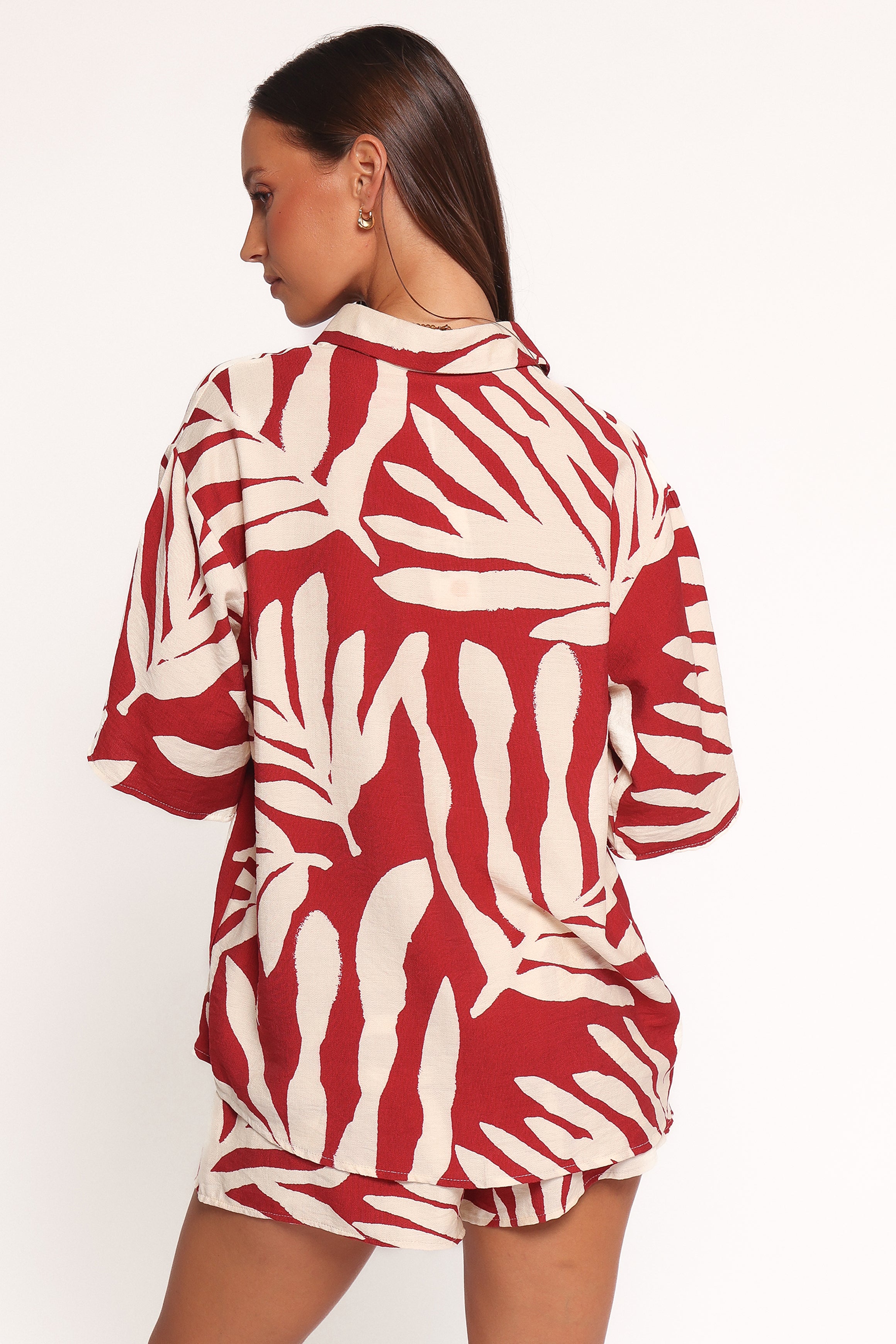 Petal and Pup USA SETS Lilo Short Set - Red Palm Print (Hold for Amazon)