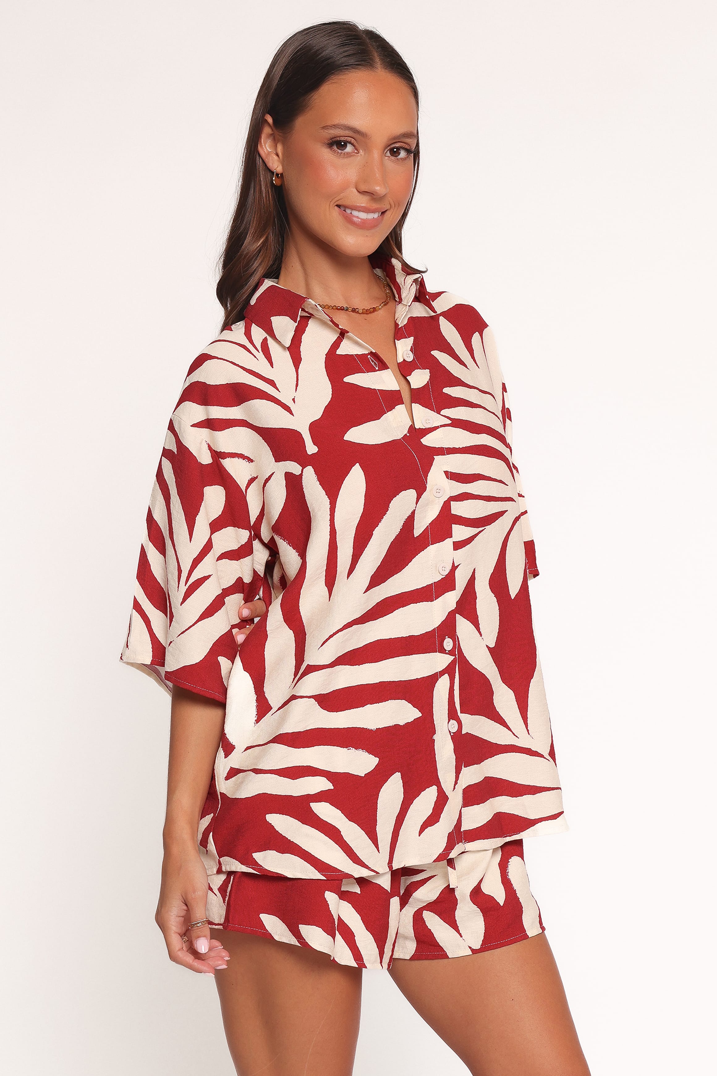 Petal and Pup USA SETS Lilo Short Set - Red Palm Print (Hold for Amazon)