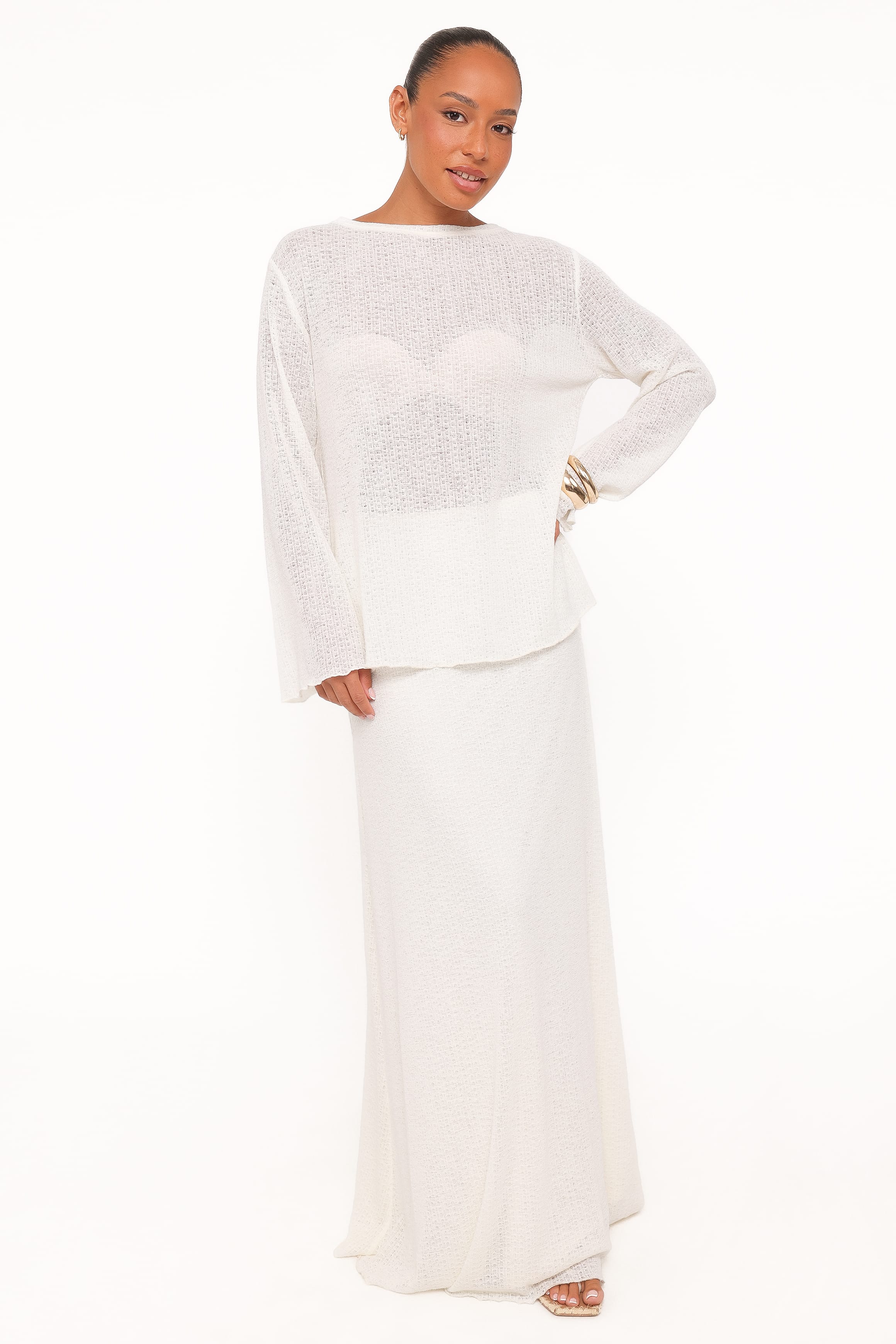 Petal and Pup USA SETS Lune Knit Skirt Set - Cream