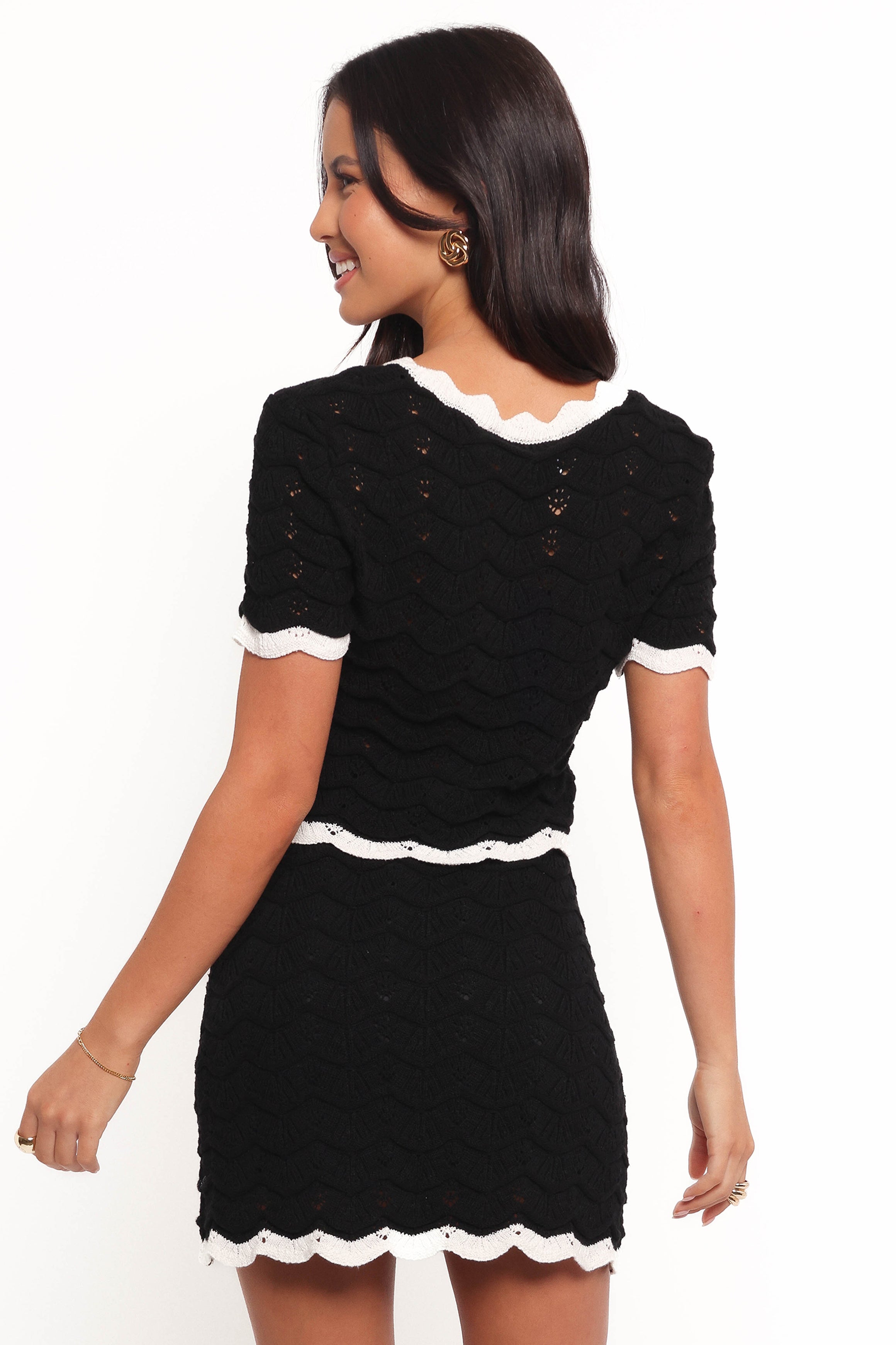 Petal and Pup USA SETS Madalyn Knit Skirt Set - Black