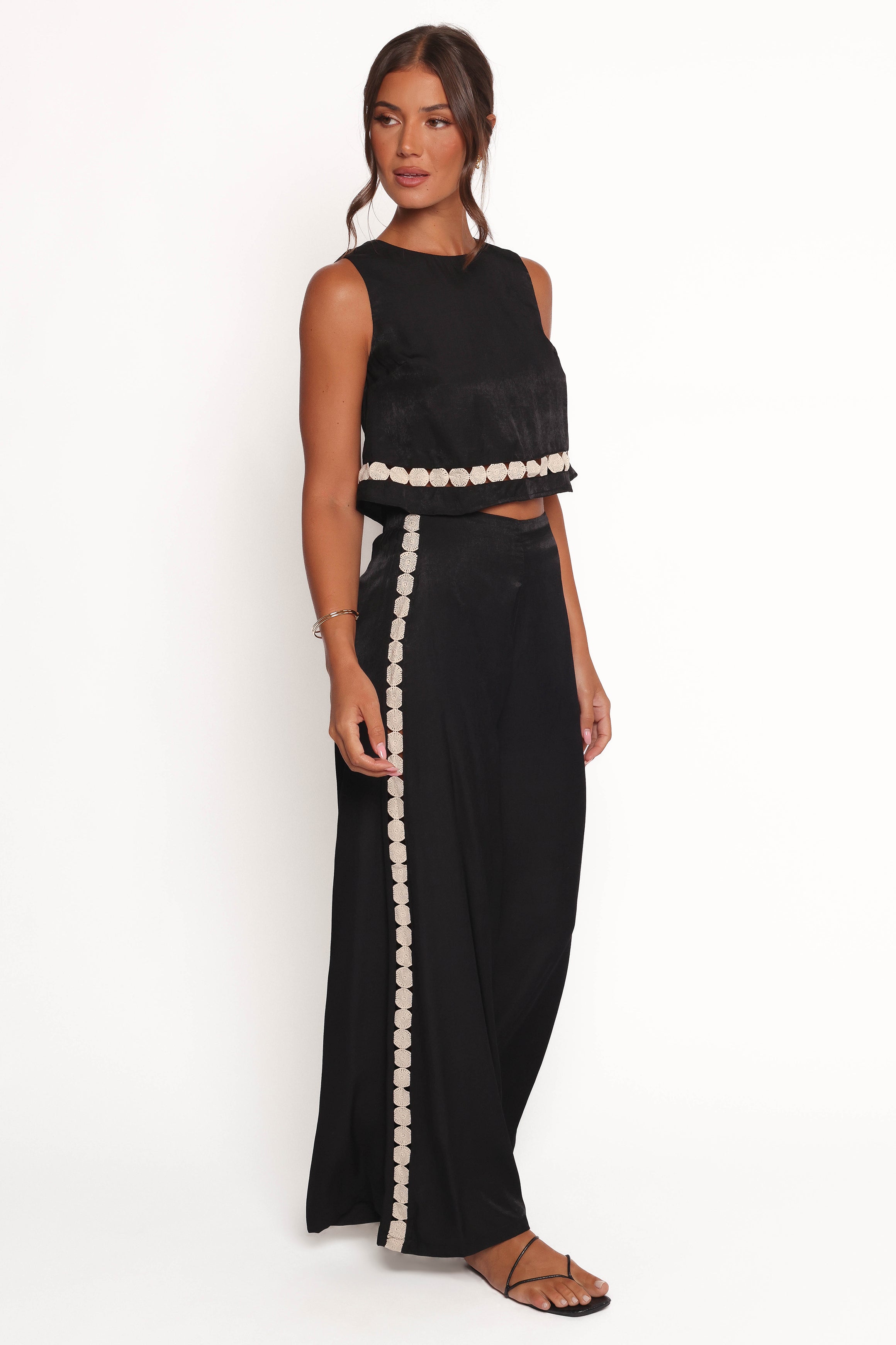 Petal and Pup USA SETS Margarete Pant Set - Black Cream