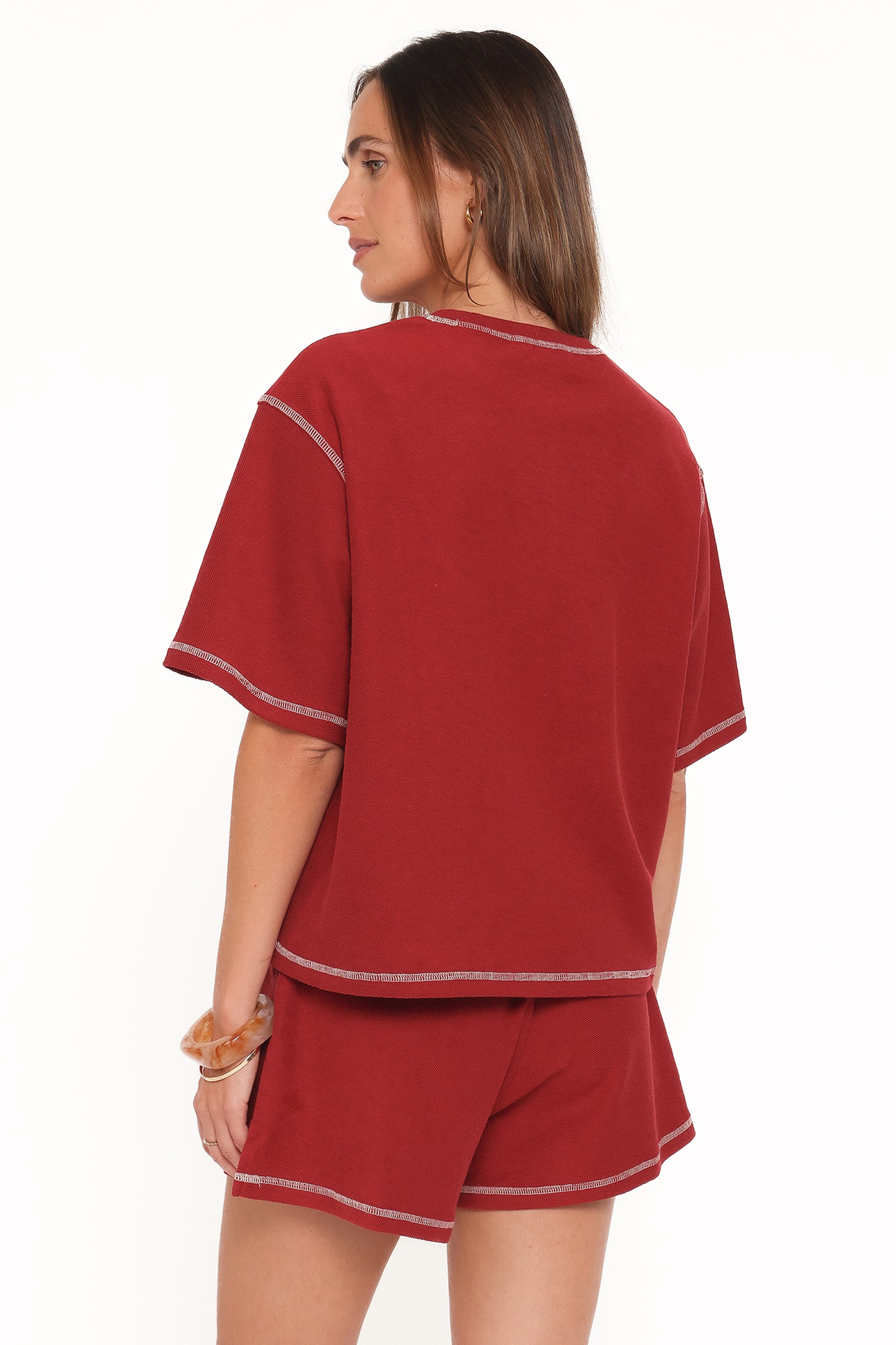 Petal and Pup USA SETS Melody Knit Short Set - Burgundy