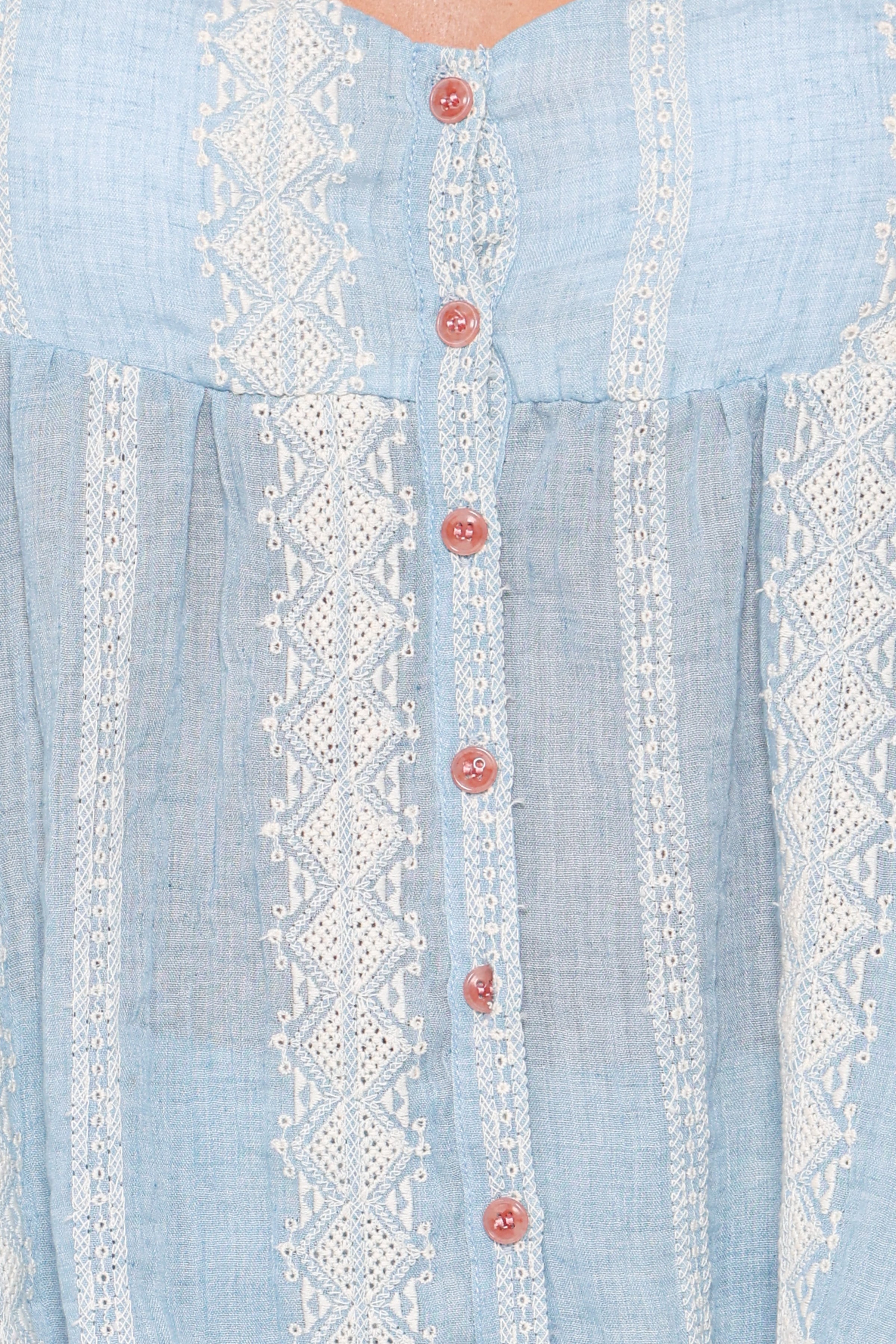 Petal and Pup USA SETS Mila Embroidered Pant Set - Light Blue