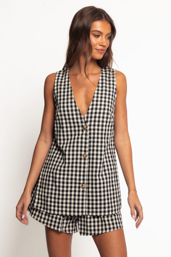 Petal and Pup USA SETS Miller Short Set - Black Gingham