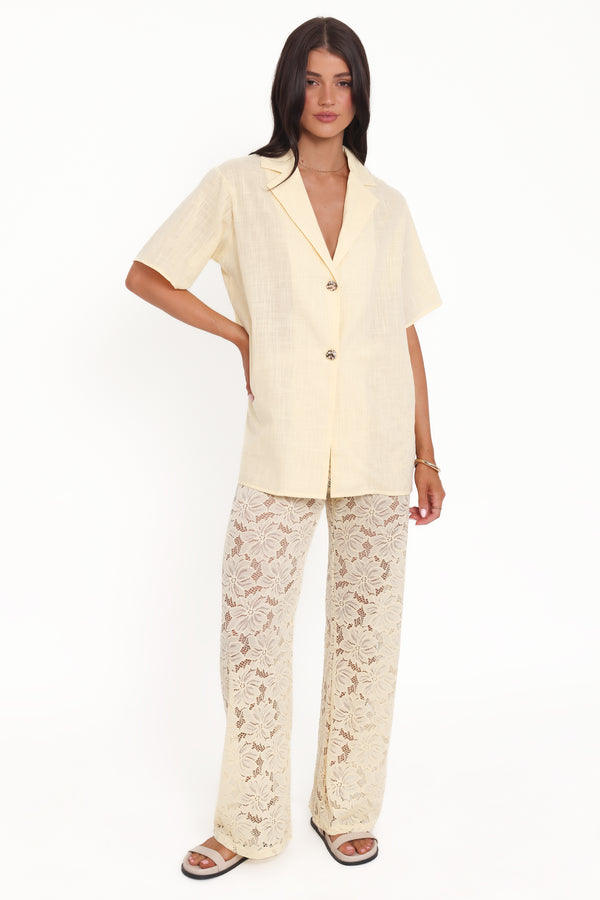 Petal and Pup USA SETS Mindy Lace Pant Set - Yellow