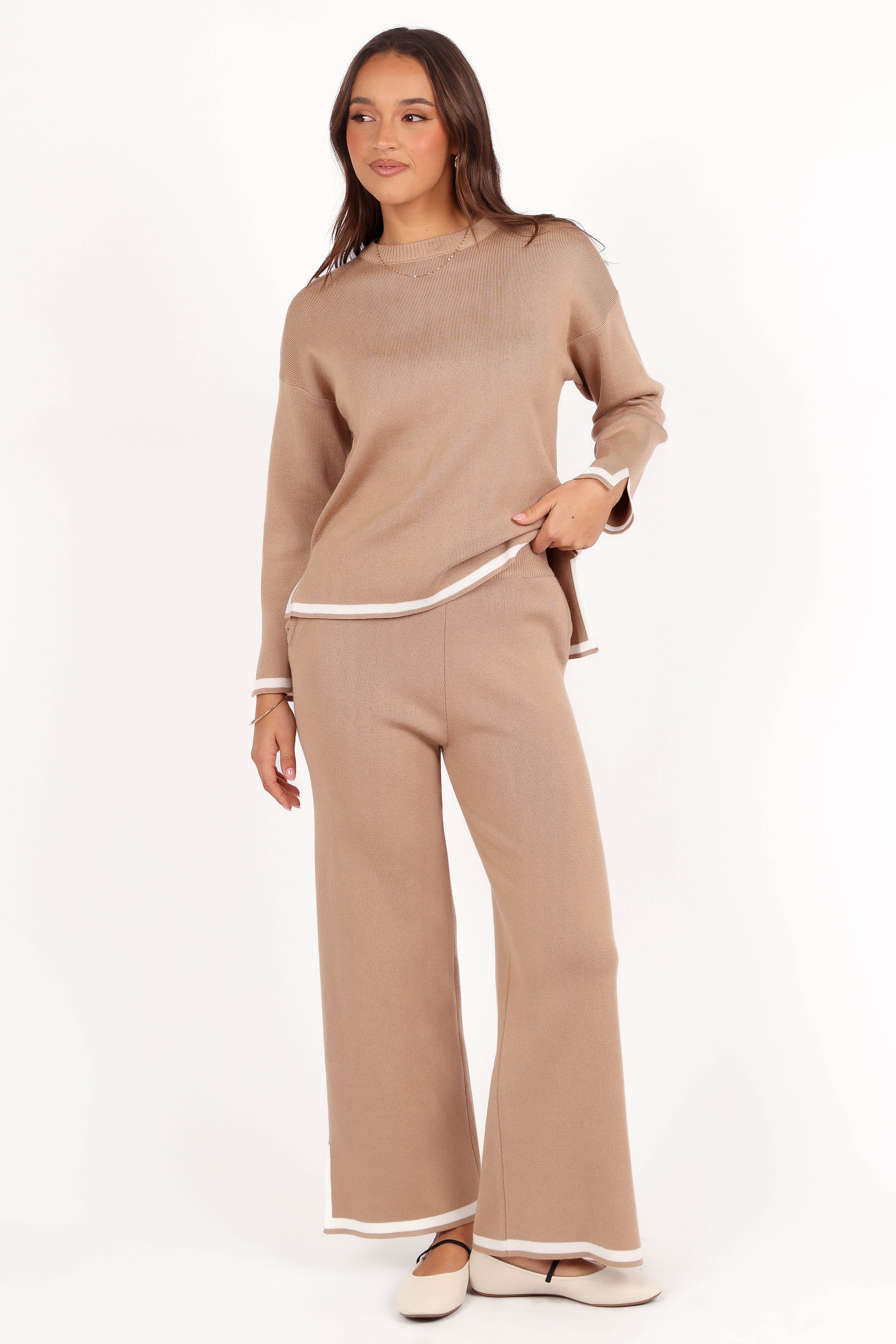 Petal and Pup USA SETS Nathan Two Piece Knit Set - Latte