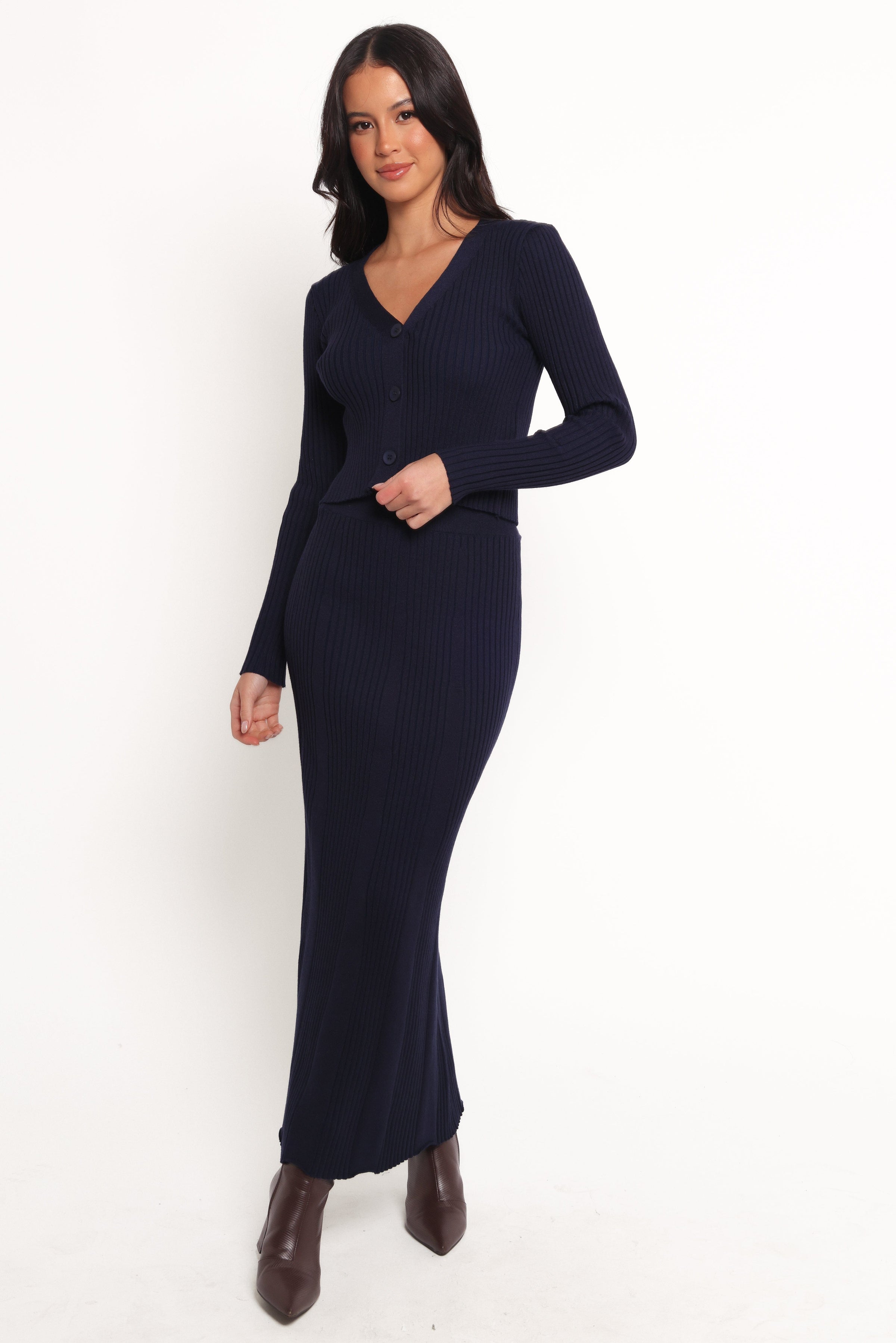 Petal and Pup USA SETS Neya Knit Skirt Set - Navy