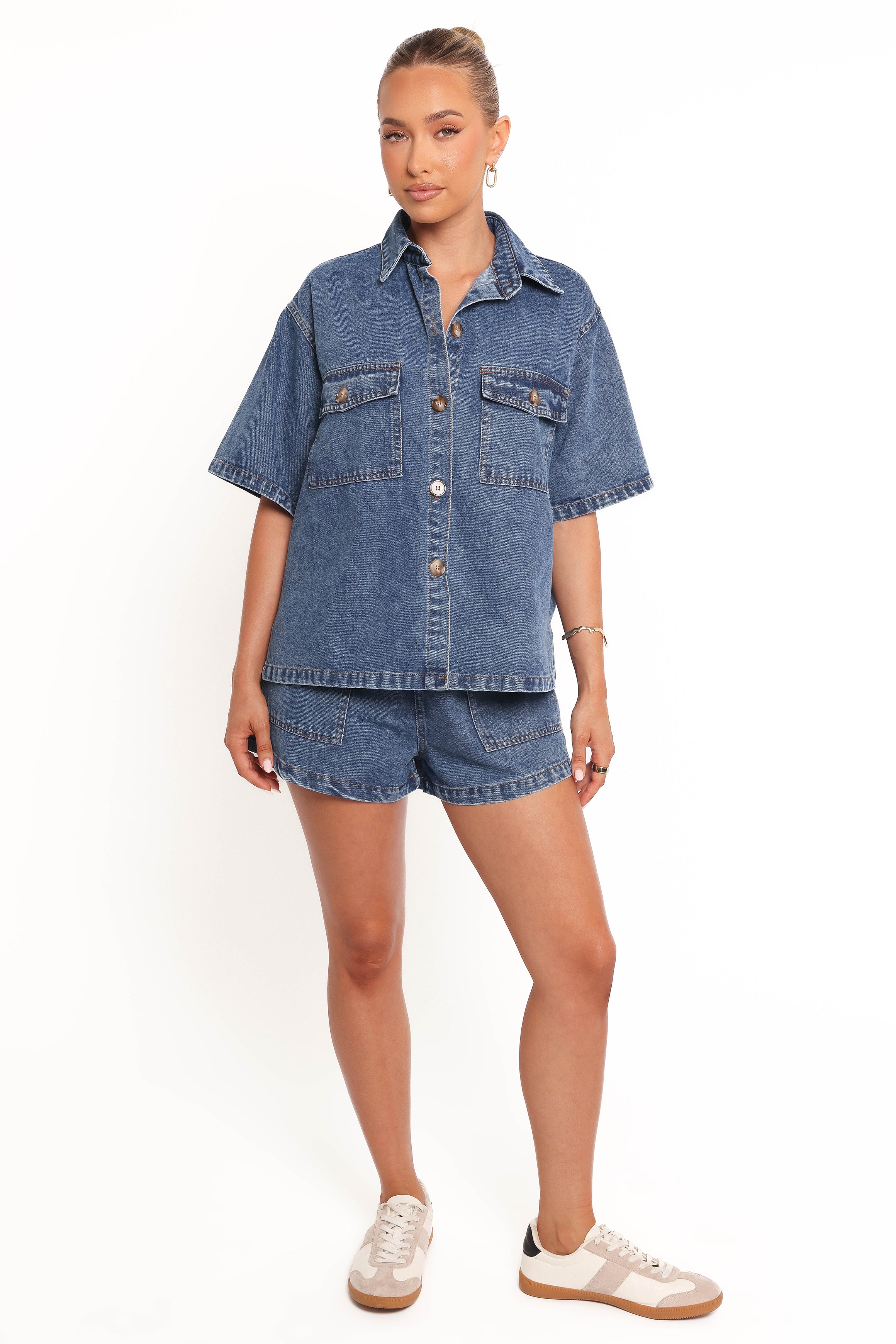 Petal and Pup USA SETS Noor Denim Short Set - Dark Blue