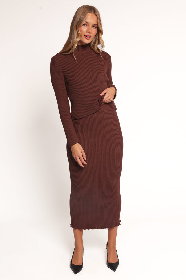 Petal and Pup USA SETS Payton Knitted Set - Chocolate Brown