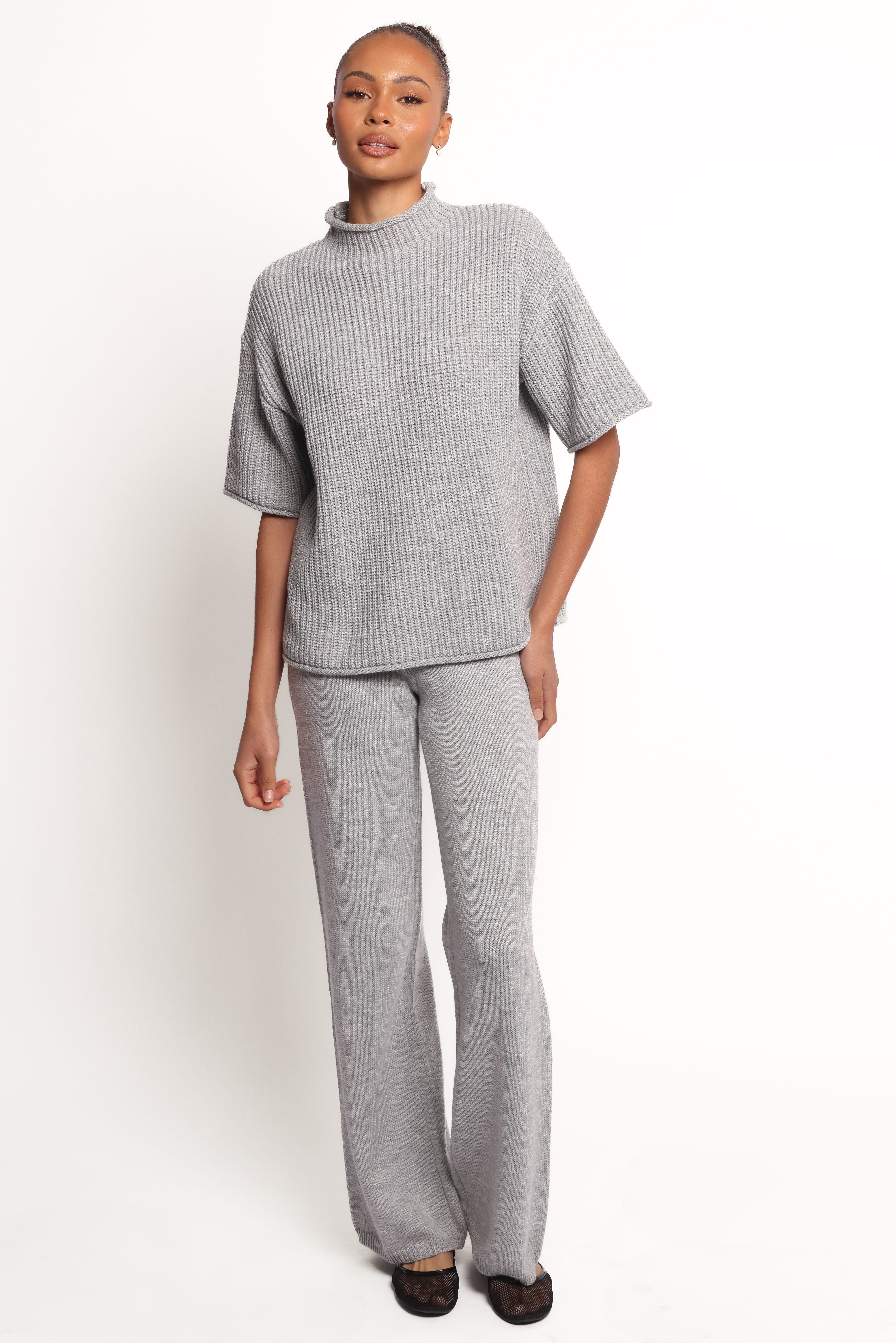 Remii Knit Pant Set - Grey | Petal & Pup USA Remii Knit Pant Set - Grey | Petal & Pup USA