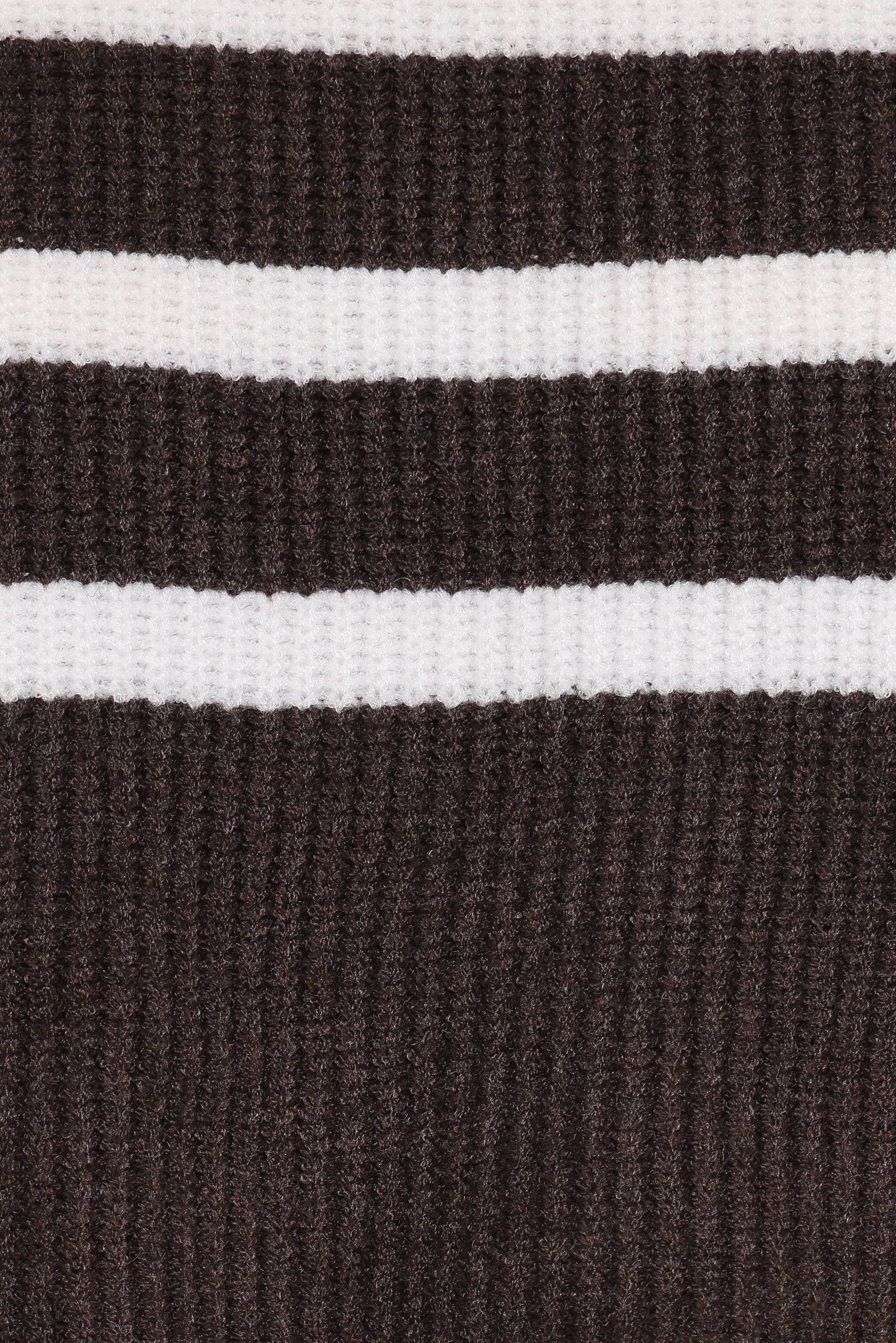 Petal and Pup USA SETS Sara Sweater Set Mini Skirt - Chocolate Cream Stripe
