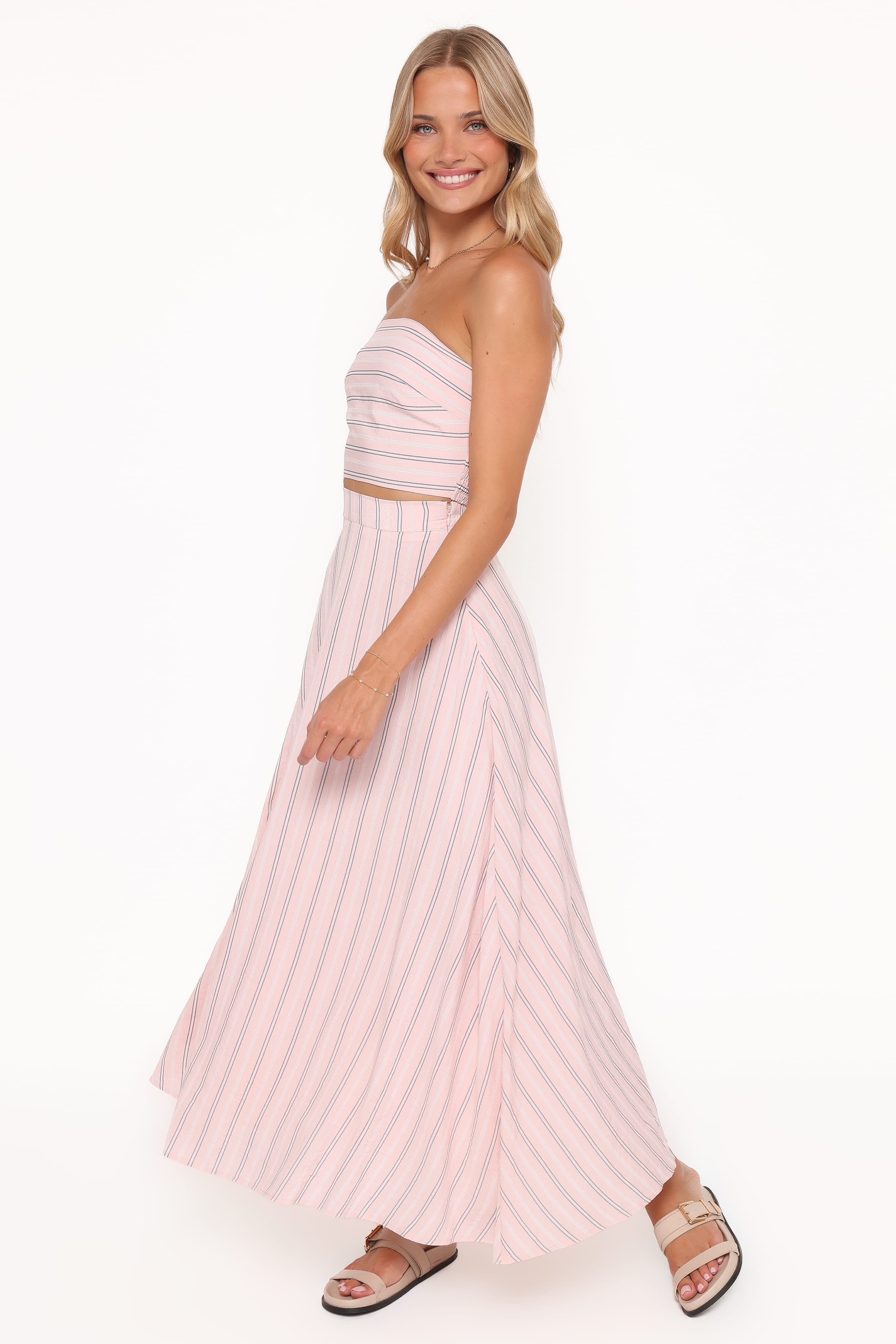 Petal and Pup USA SETS Serafina Two Piece Set - Pink/Blue Stripe