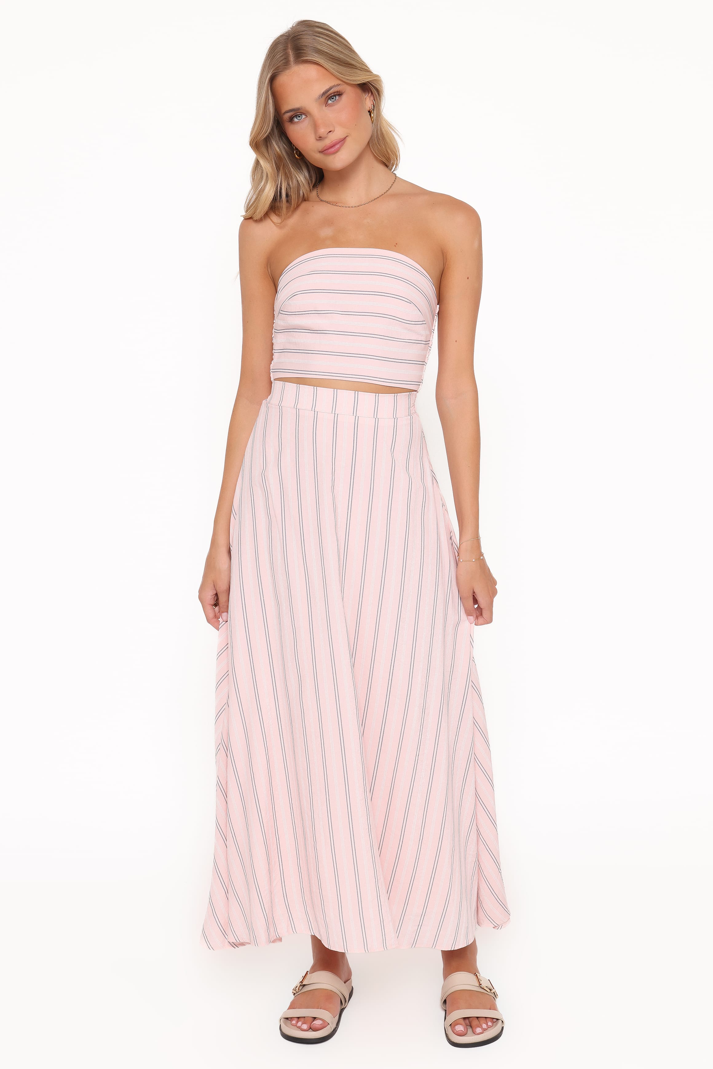 Petal and Pup USA SETS Serafina Two Piece Set - Pink/Blue Stripe